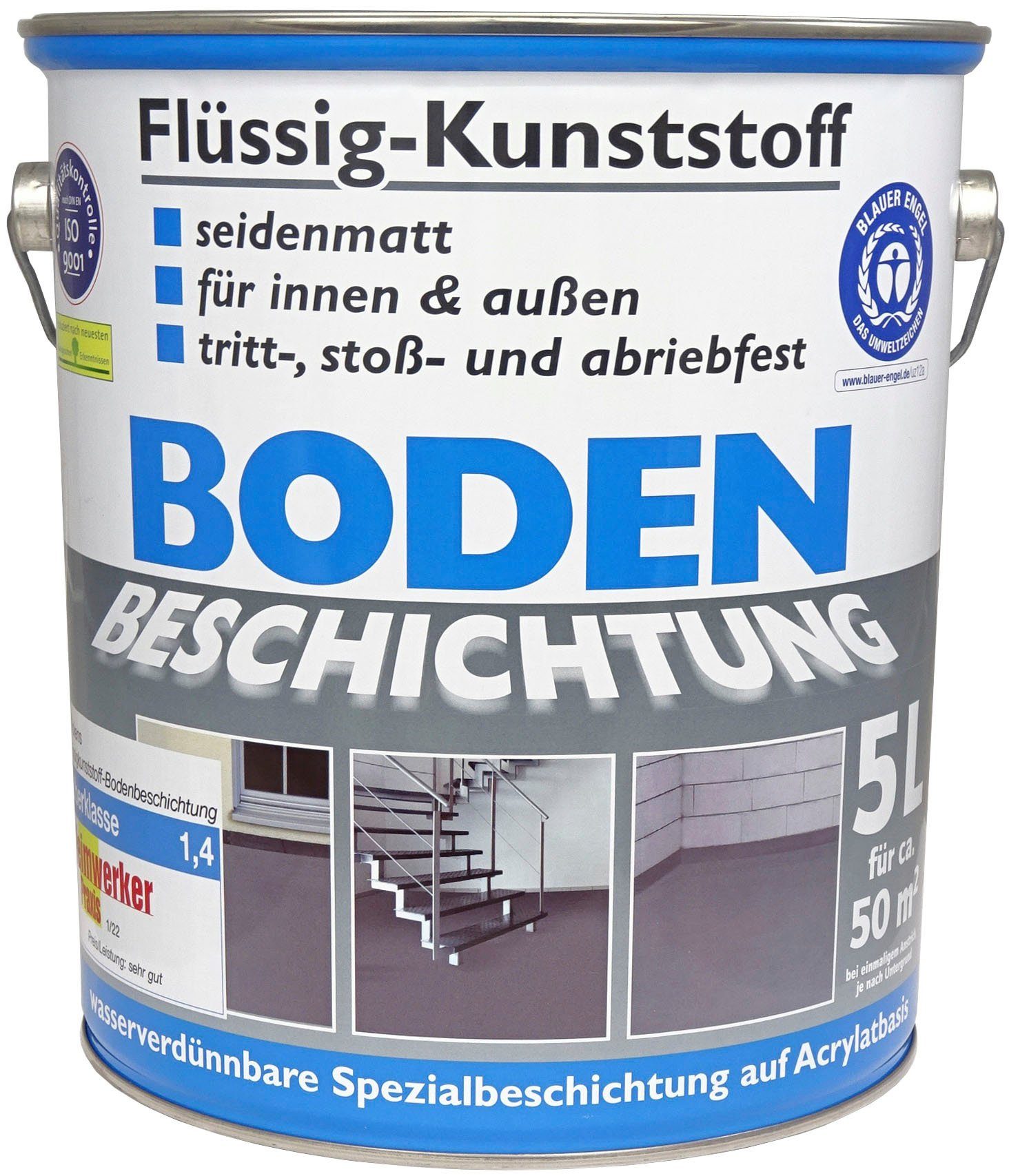 Wilckens Farben Acryl-Flüssigkunststoff Flüssig-Kunststoff RAL seidenmatt 7016 Bodenbeschichtung, Anthrazitgrau