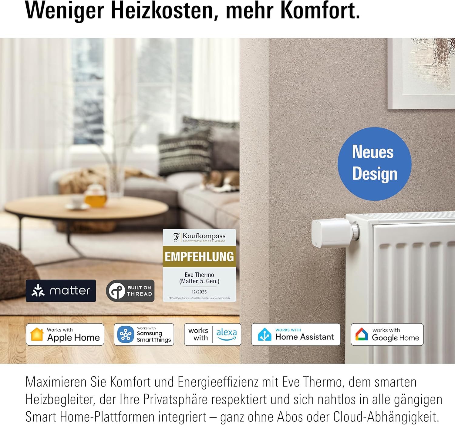 EVE Heizkörperthermostat Eve Thermo (HomeKit), (1 St)