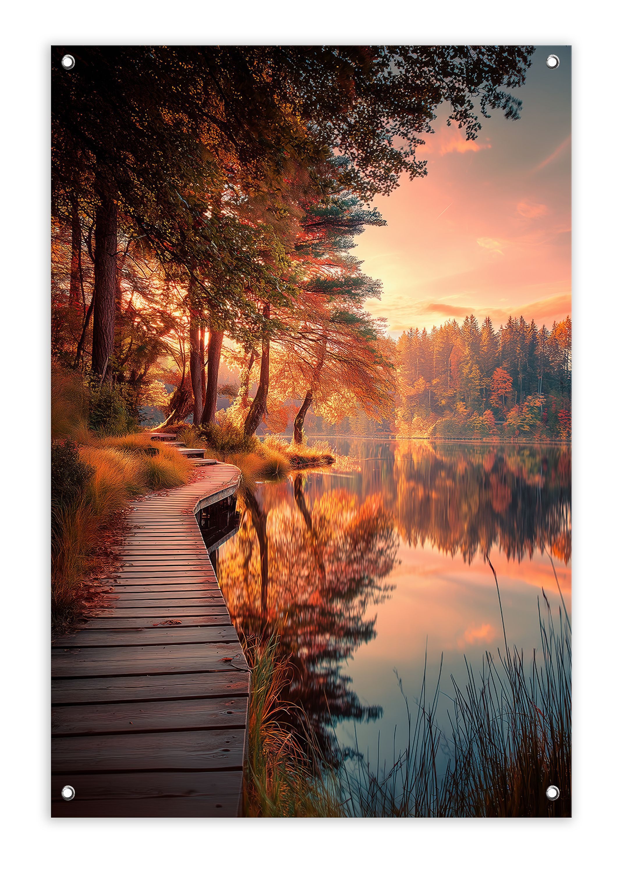 artissimo Плакат Garten-Poster 60x90cm Outdoor-Deko Herbst-Bild Herbstdeko draußen, Outdoor-Poster: Herbstlandschaft