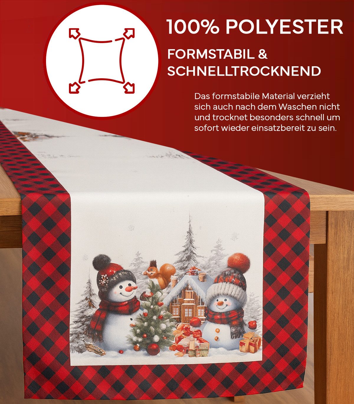 texpot Tischdecke Tischläufer Druck Schneemänner Tischtuch günstig online kaufen