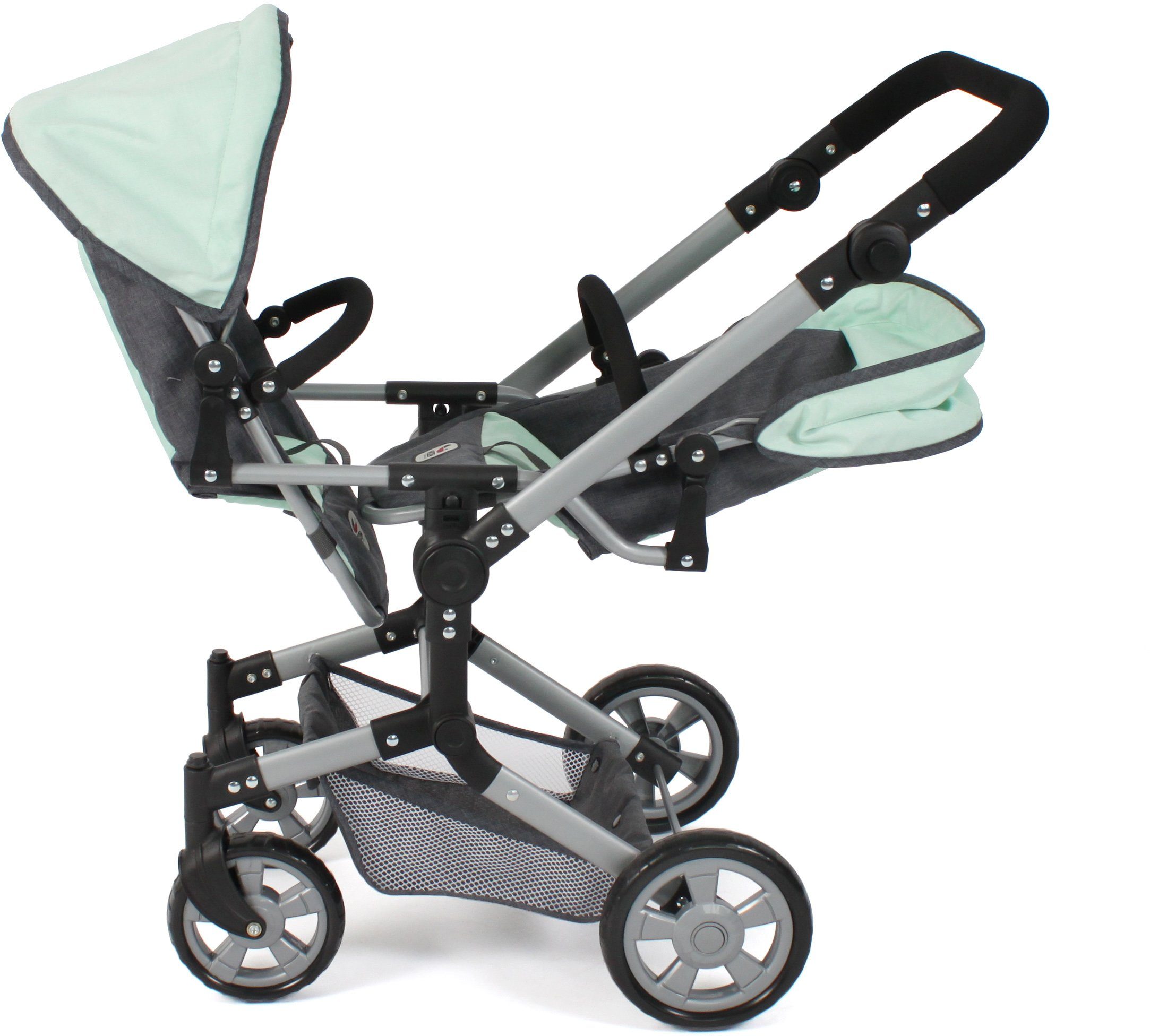 CHIC2000 Puppen-Zwillingsbuggy Linus Duo, mit zwei abnehmbaren, bis in Liegeposition verstellbaren Sportsitzen