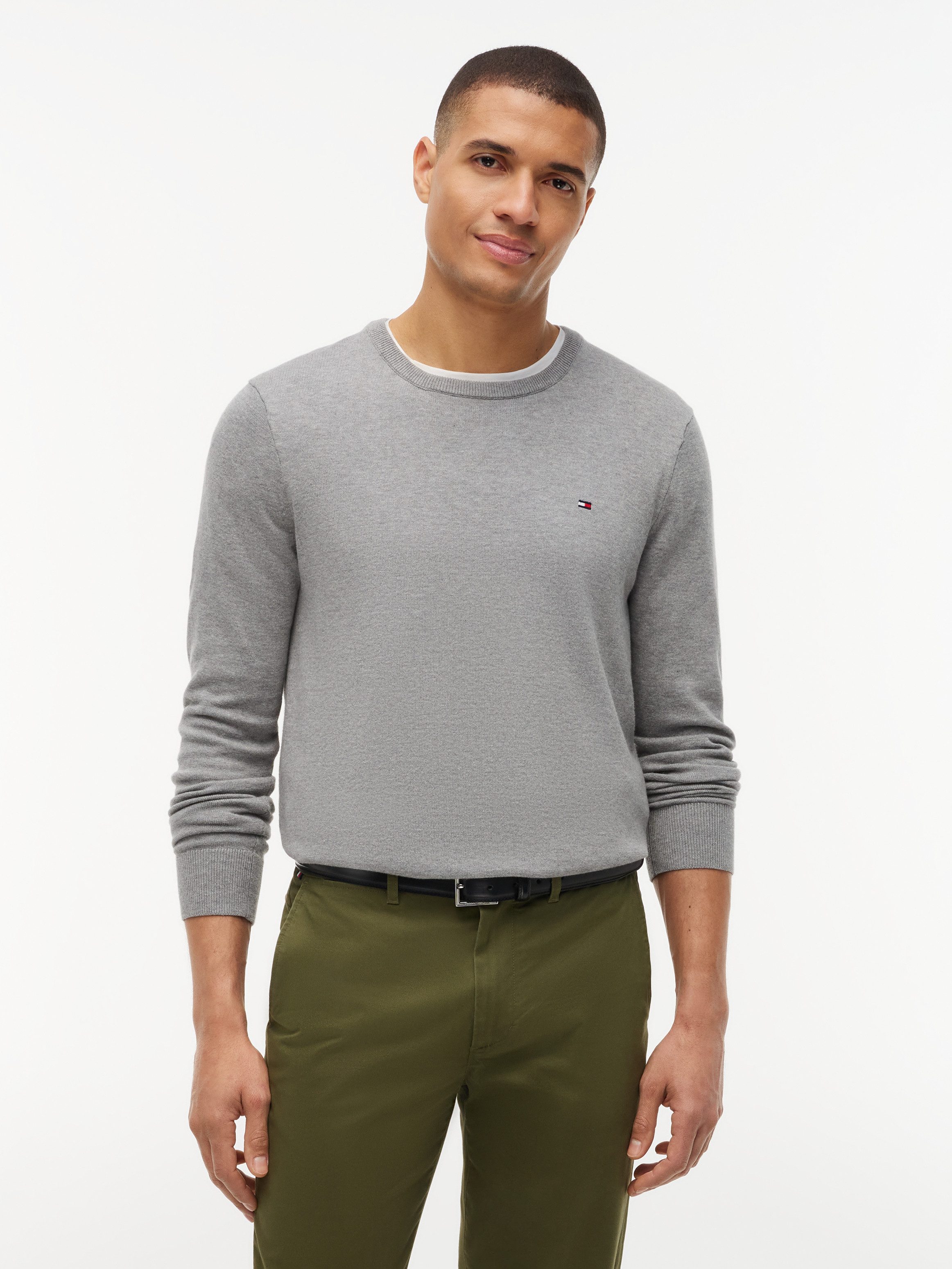 Tommy Hilfiger Rundhalspullover ESSENTIAL COTTON Crewneck Regular Fit Premium Mode