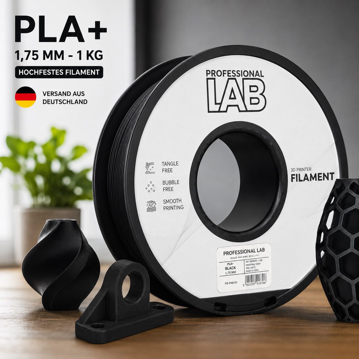 Prof. Lab Filament PLA+ verstärktes PLA Hochfest & schnell 1.75mm – 1kg