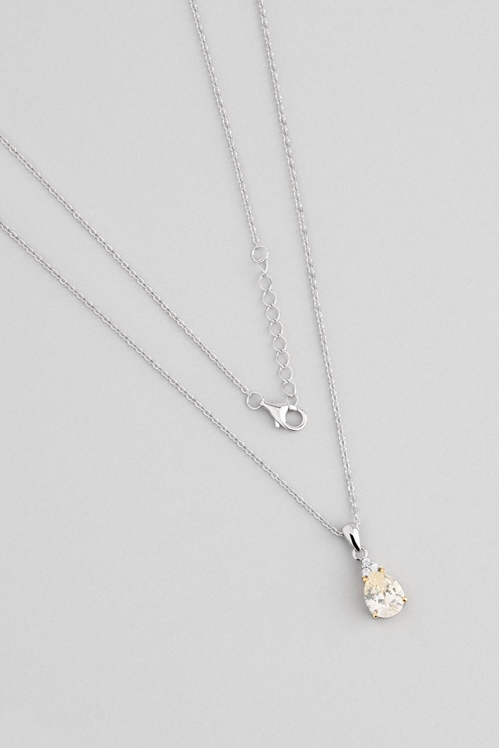 Kette mit Einhänger 18K Weißgold pl. 45cm Anhänger Halskette