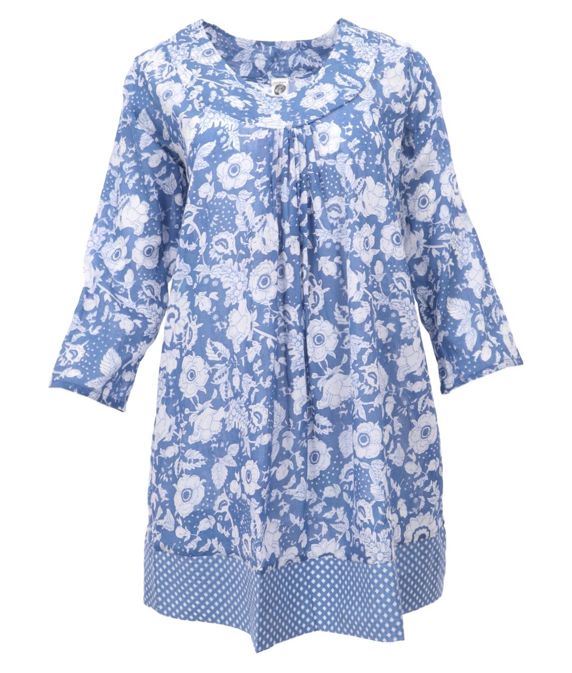 Guru-Shop Longbluse Boho Maxitunika, sommerliches Minikleid -.. alternative Bekleidung
