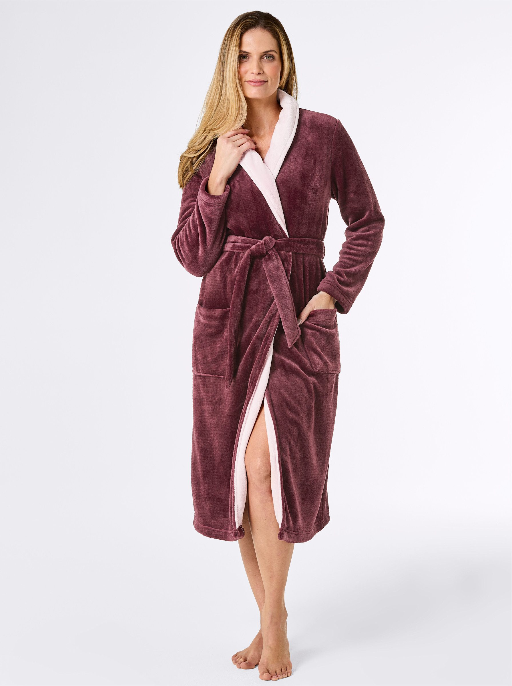 Witt Morgenmantel Morgenmantel, Polyester, Bindeband, Fleece