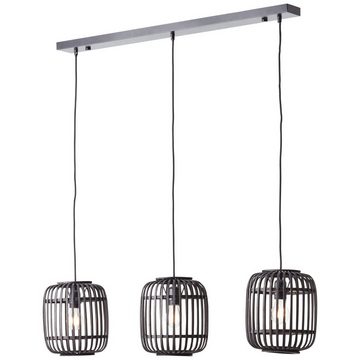 Lightbox Hängeleuchten, ohne Leuchtmittel, Bambus Lampe, 125 x 105 x 22 cm, kürzbar, E27, Metall/Bambus, schwarz