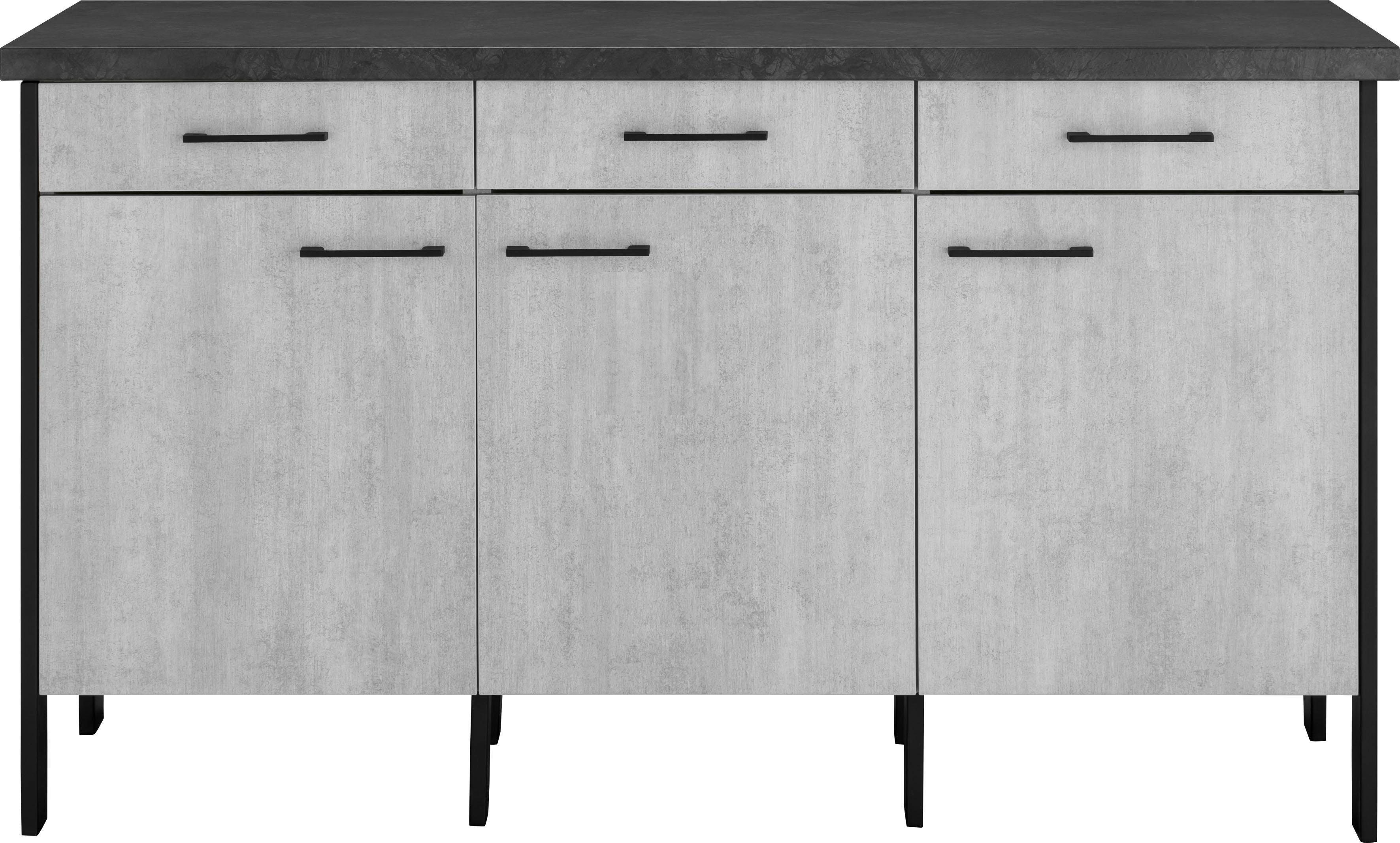 OPTIFIT Unterschrank Tokio 158 cm breit, mit Stahlgestell, mit Vollauszug, Sideboard mit Stauraum