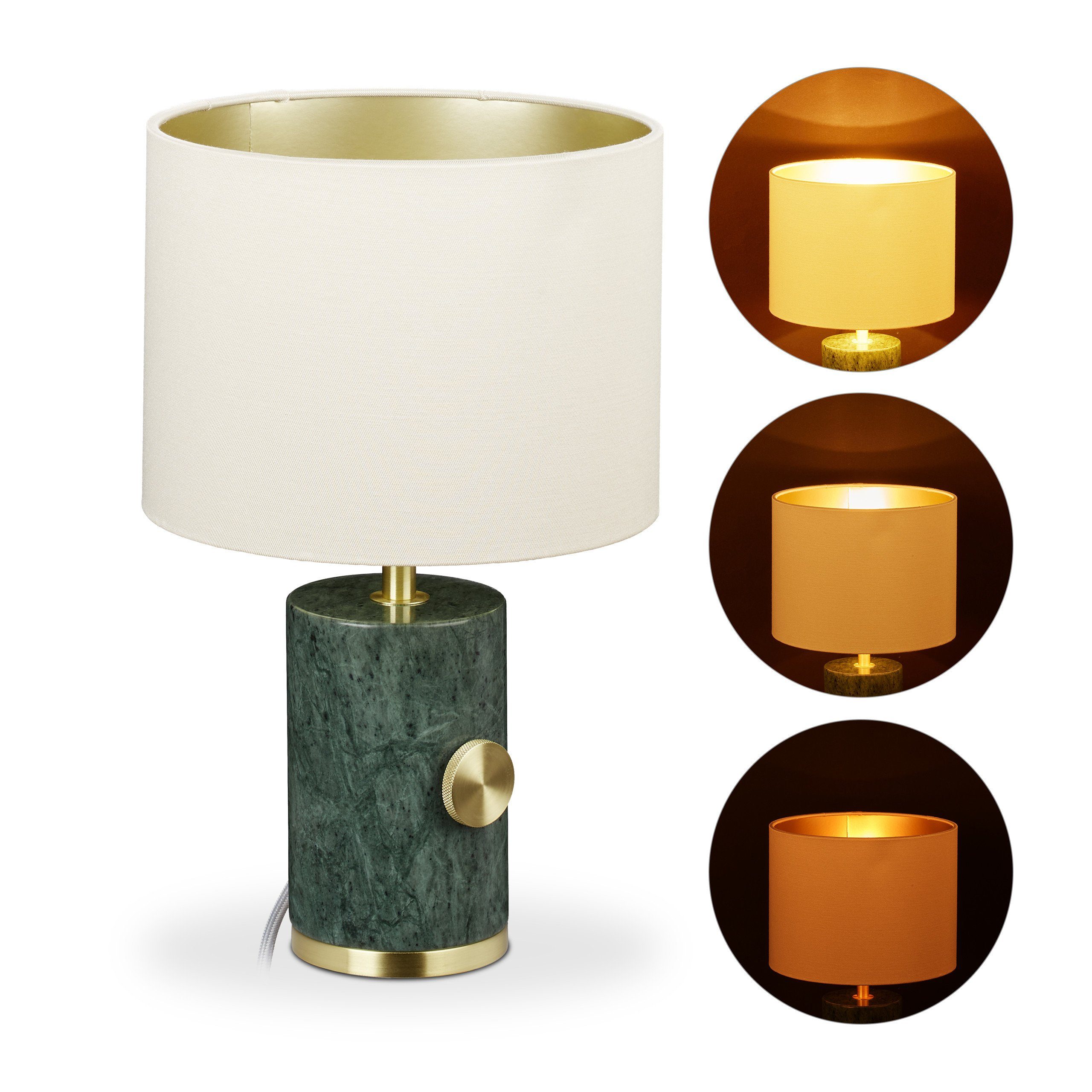 relaxdays Tischleuchte Tischlampe Marmor, Deko: Setzen Sie ein besonderes  Highlight im Wohn- oder Schlafzimmer mit der dekorativen Schirmlampe online  kaufen | OTTO