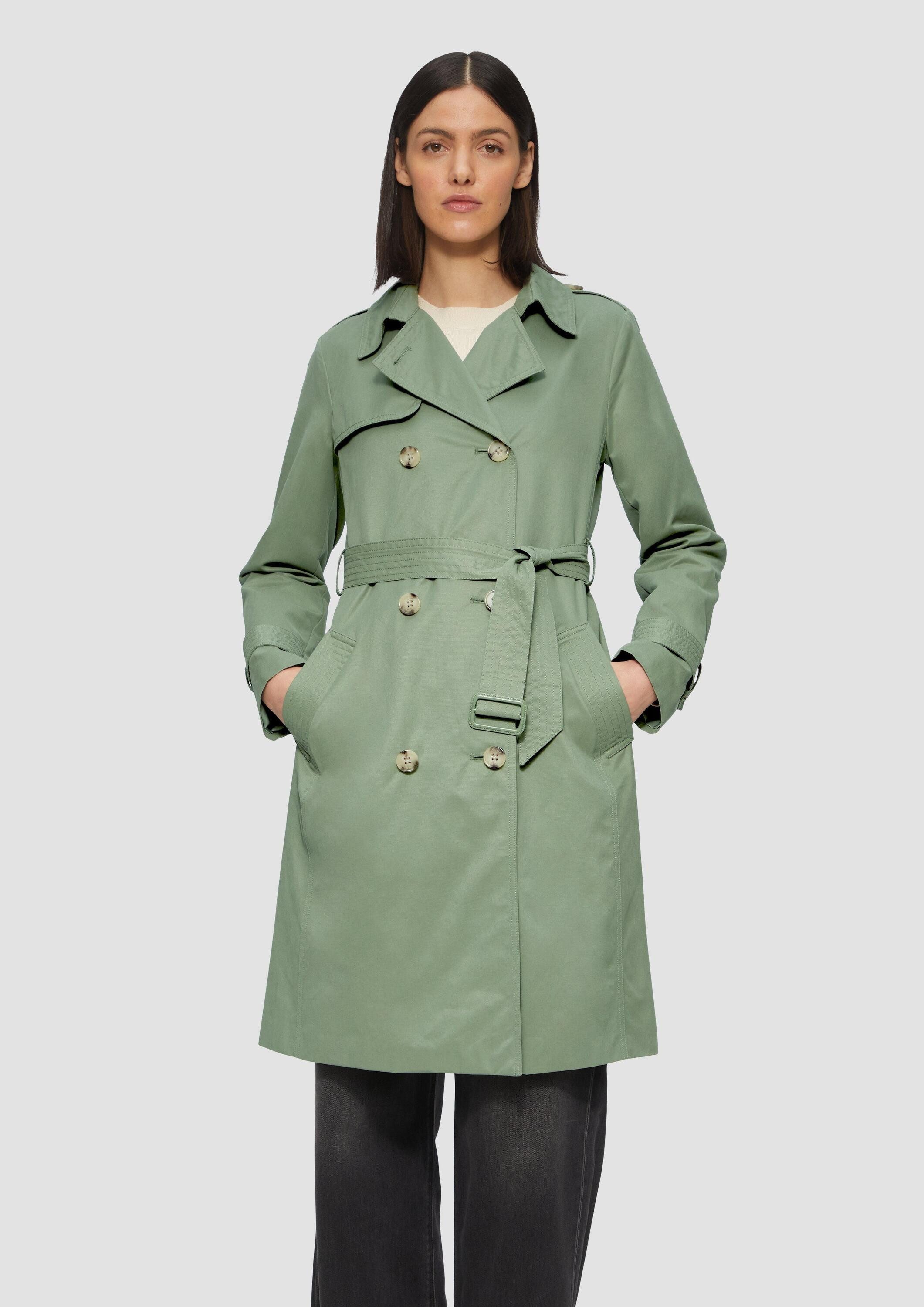s.Oliver Trenchcoat Outdoor-Mantel Trenchcoat mit Streifen-Futter günstig online kaufen