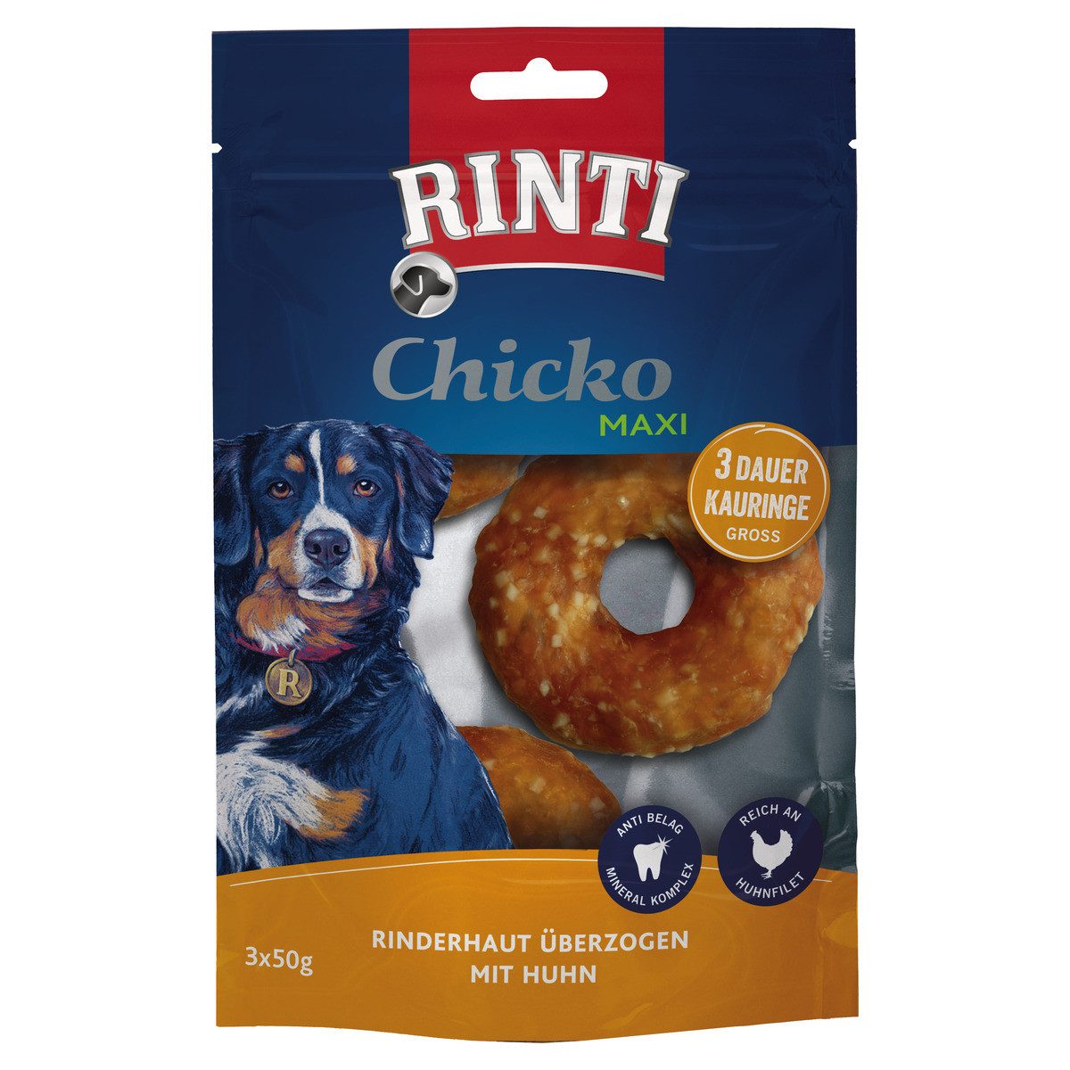 Rinti Chicko Dauer-Kauringe Maxi mit Huhn 3 x 50 g - 9 Stück