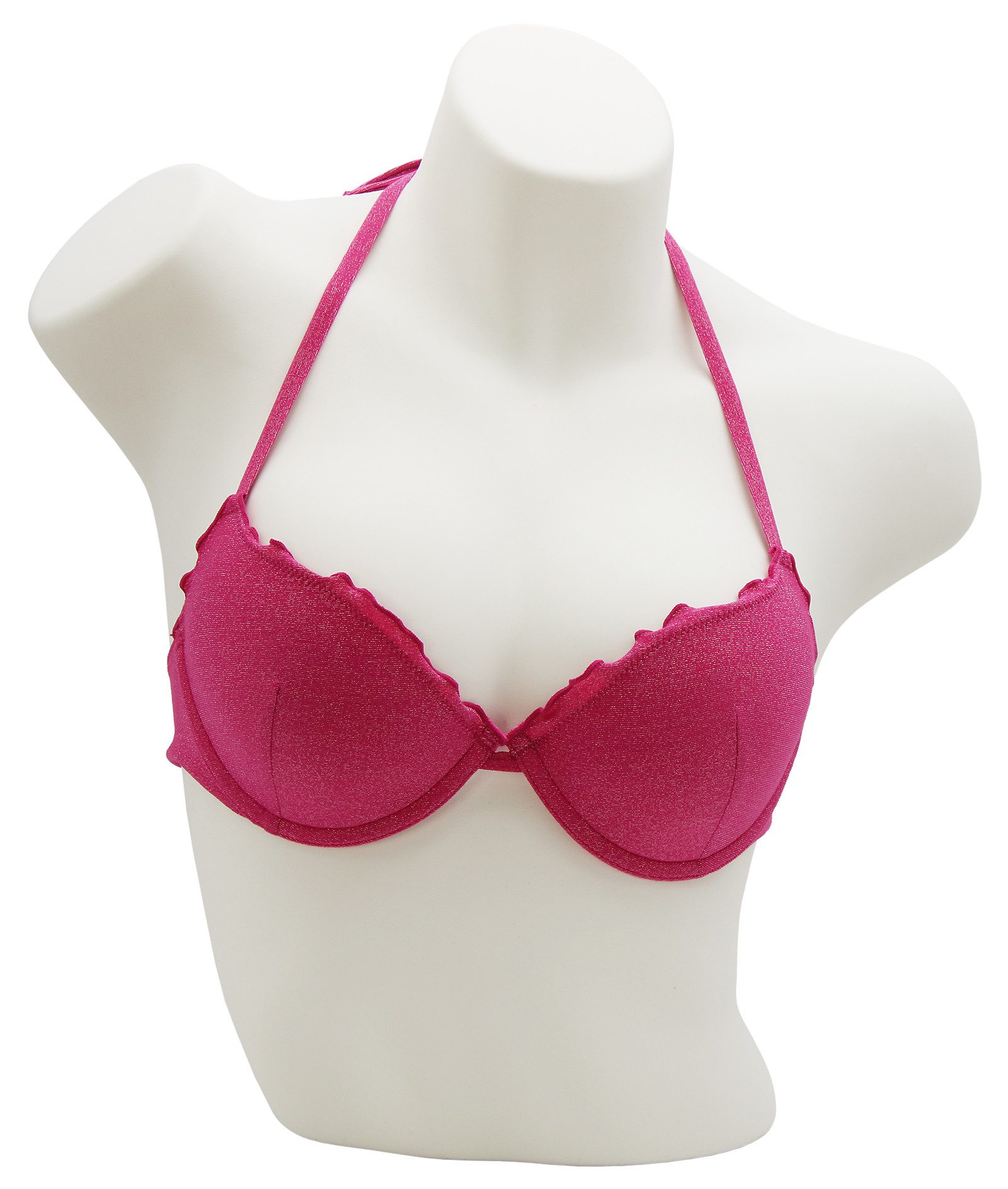 MISS BEACH Bügel-Bikini-Top Lurex leicht wattiert, Glitzer Bikini-Oberteil mehr