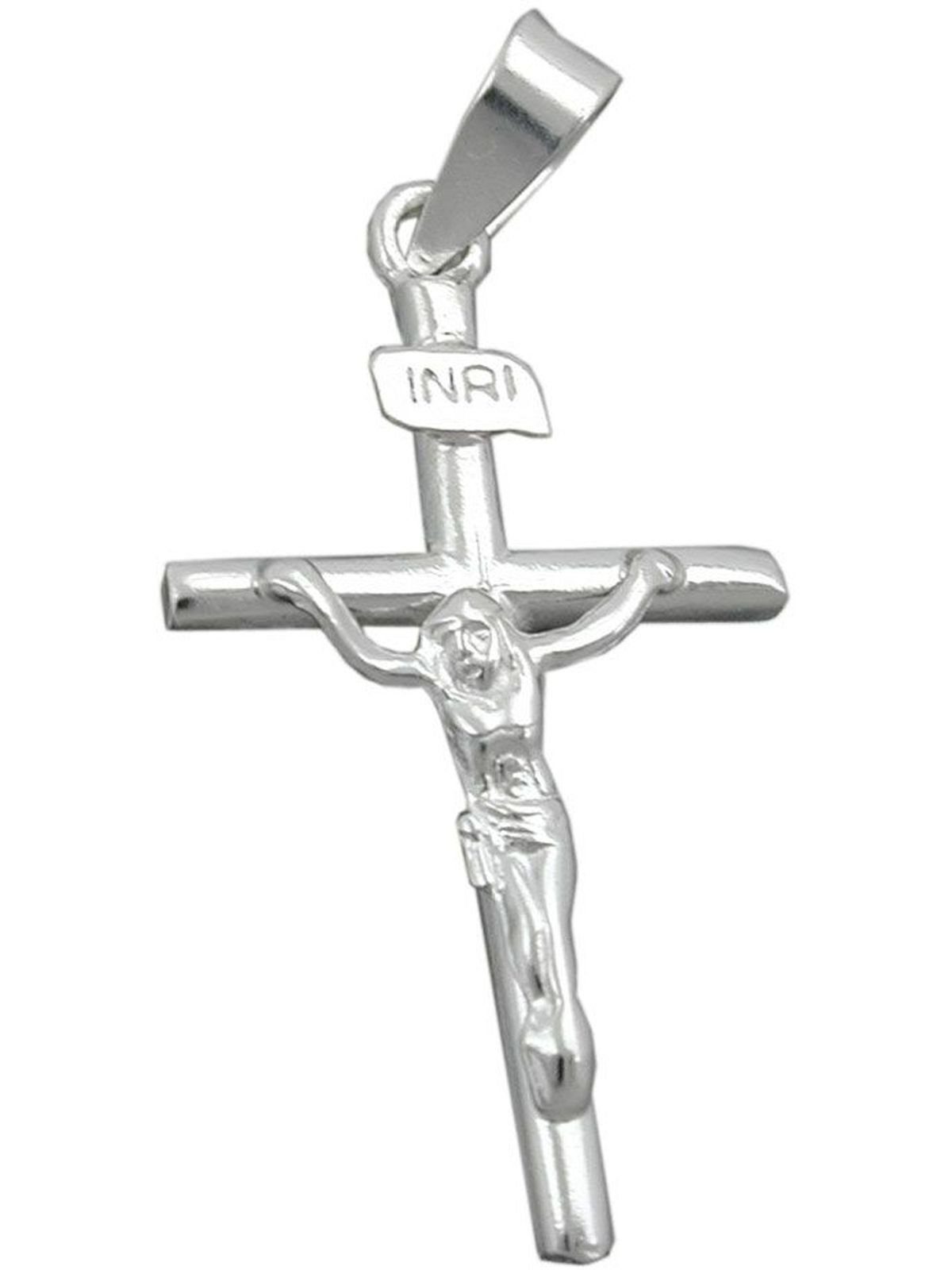 Gallay Kreuzanhänger 23x13mm Kreuz mit Jesus glänzend Silber 925 (1-tlg)