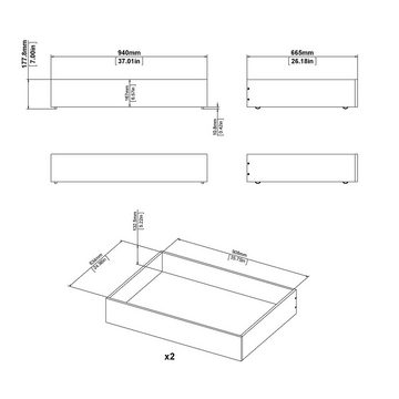 ebuy24 Bett Nada Bett 2 Bettschubladen breite 94 cm, mattschwa (1-tlg)