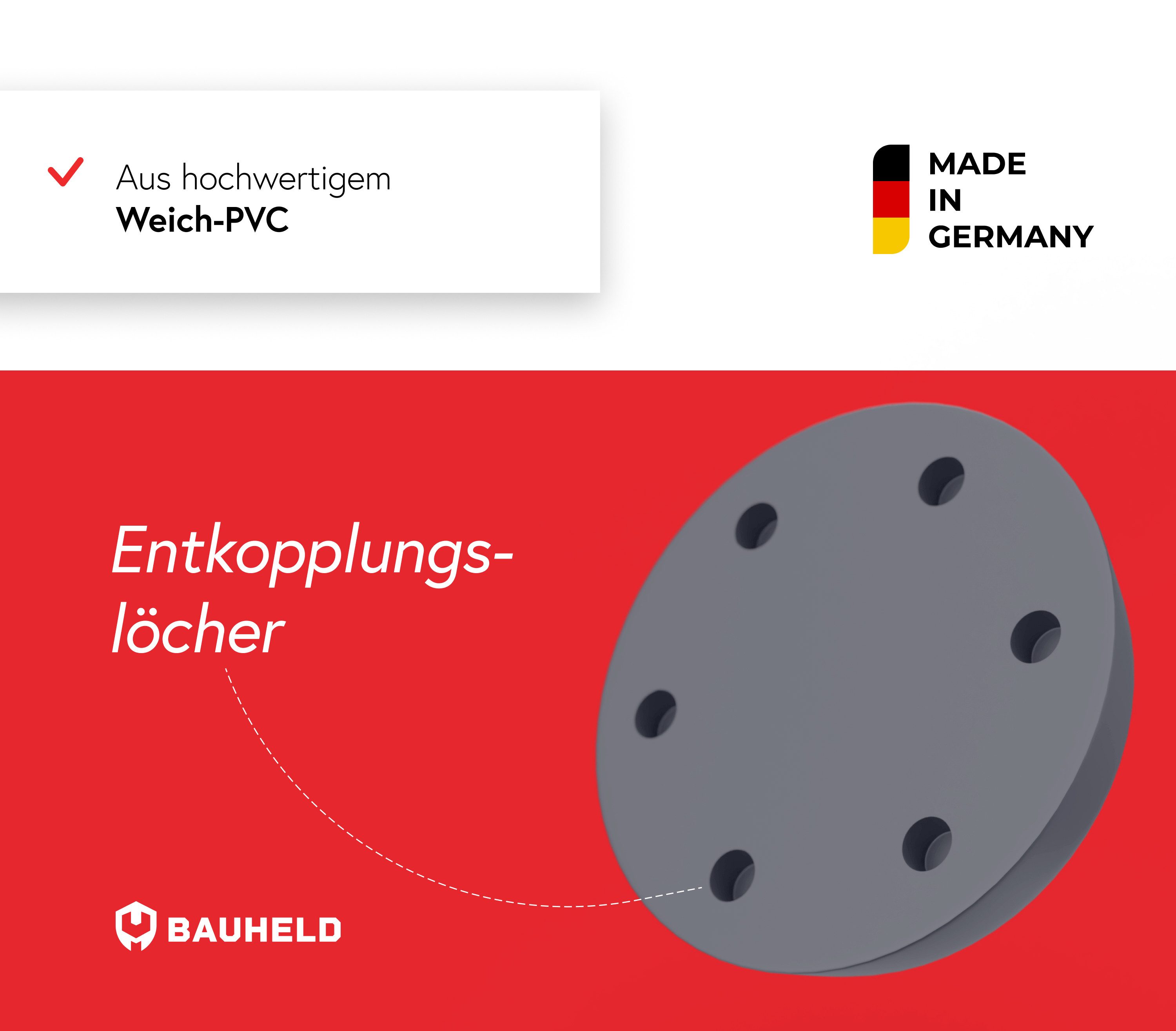 BAUHELD Anti-Rutsch-Pad Schwingungsdämpfer Waschmaschine und Trockner, (4 St), Vibrationsdämpfer, Gummifüße, Antivibrationspads