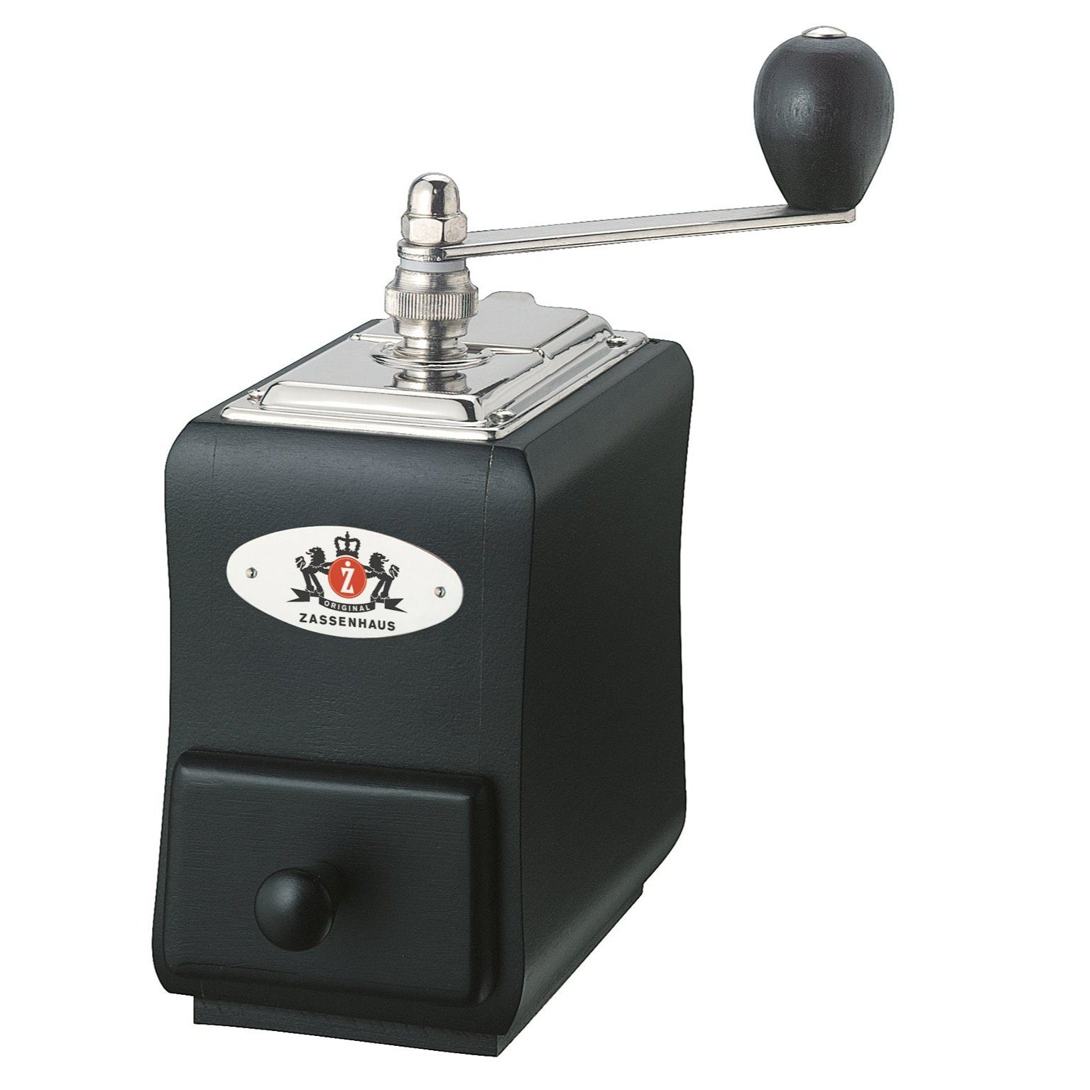 ZASSENHAUS Kaffeemühle Zassenhaus Kaffeemühle SANTIAGO, 0 W, Kegelmahlwerk, 30 g Bohnenbehälter, Traditionelles Design, Manuelles Mahlen