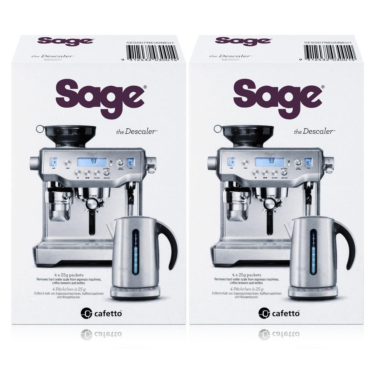 Sage Sage Appliances SES007 Entkalker 4x25g (2er Pack) Entkalker