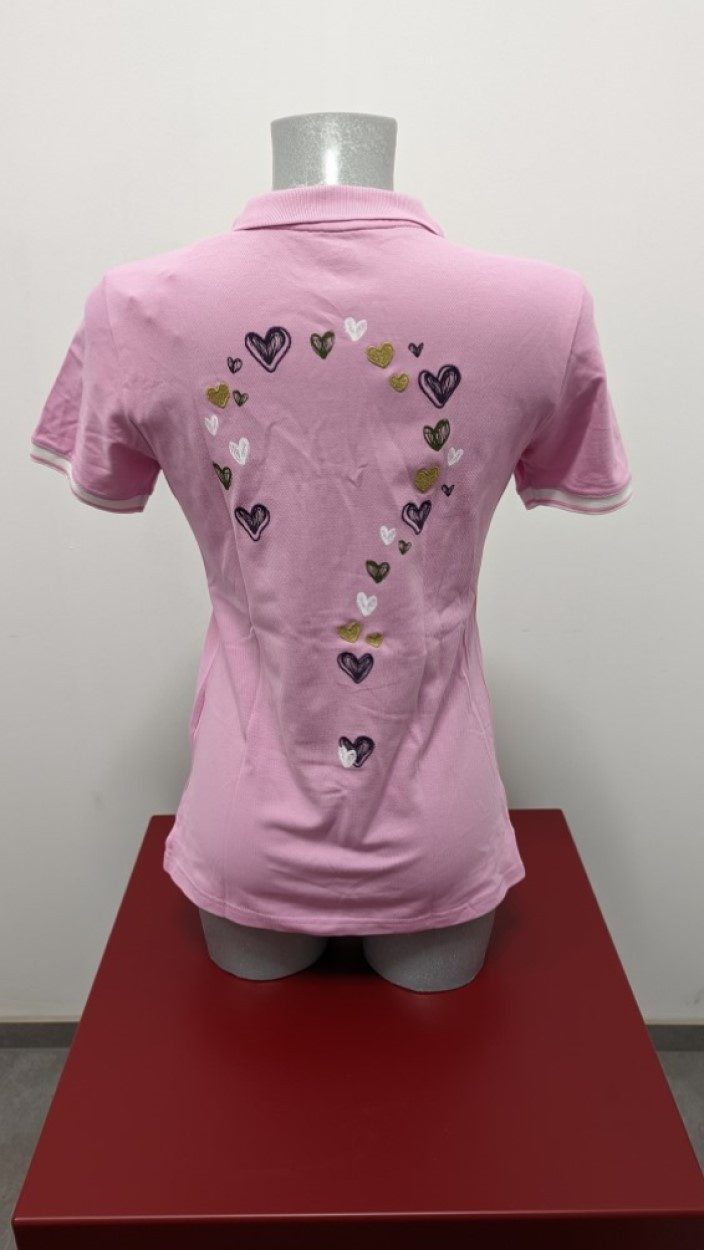 girls golf Poloshirt Girls Golf Polo Hearty Questionmark Rosa Damen