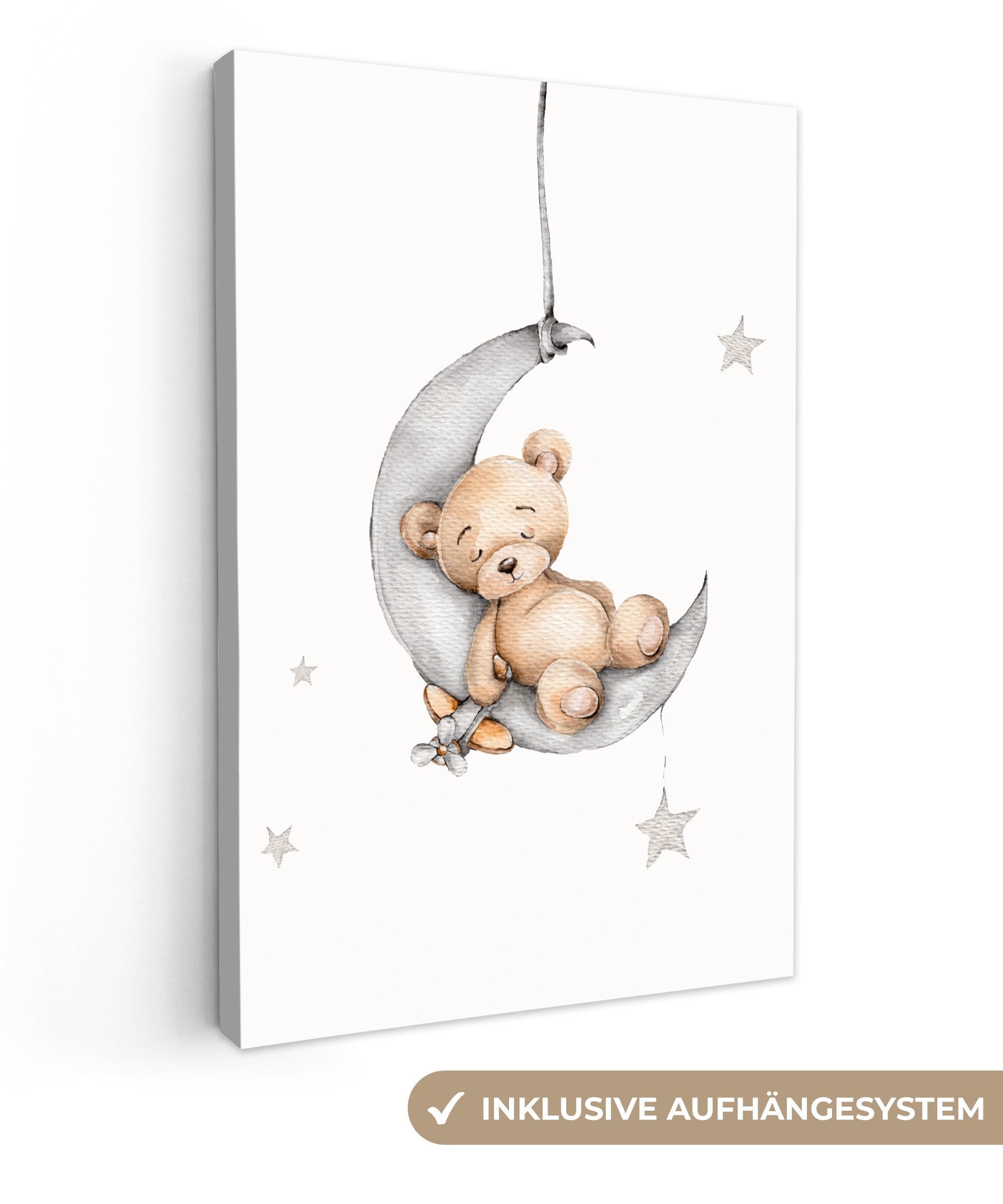 OneMillionCanvasses® Leinwandbild Bär - Mond - günstig online kaufen