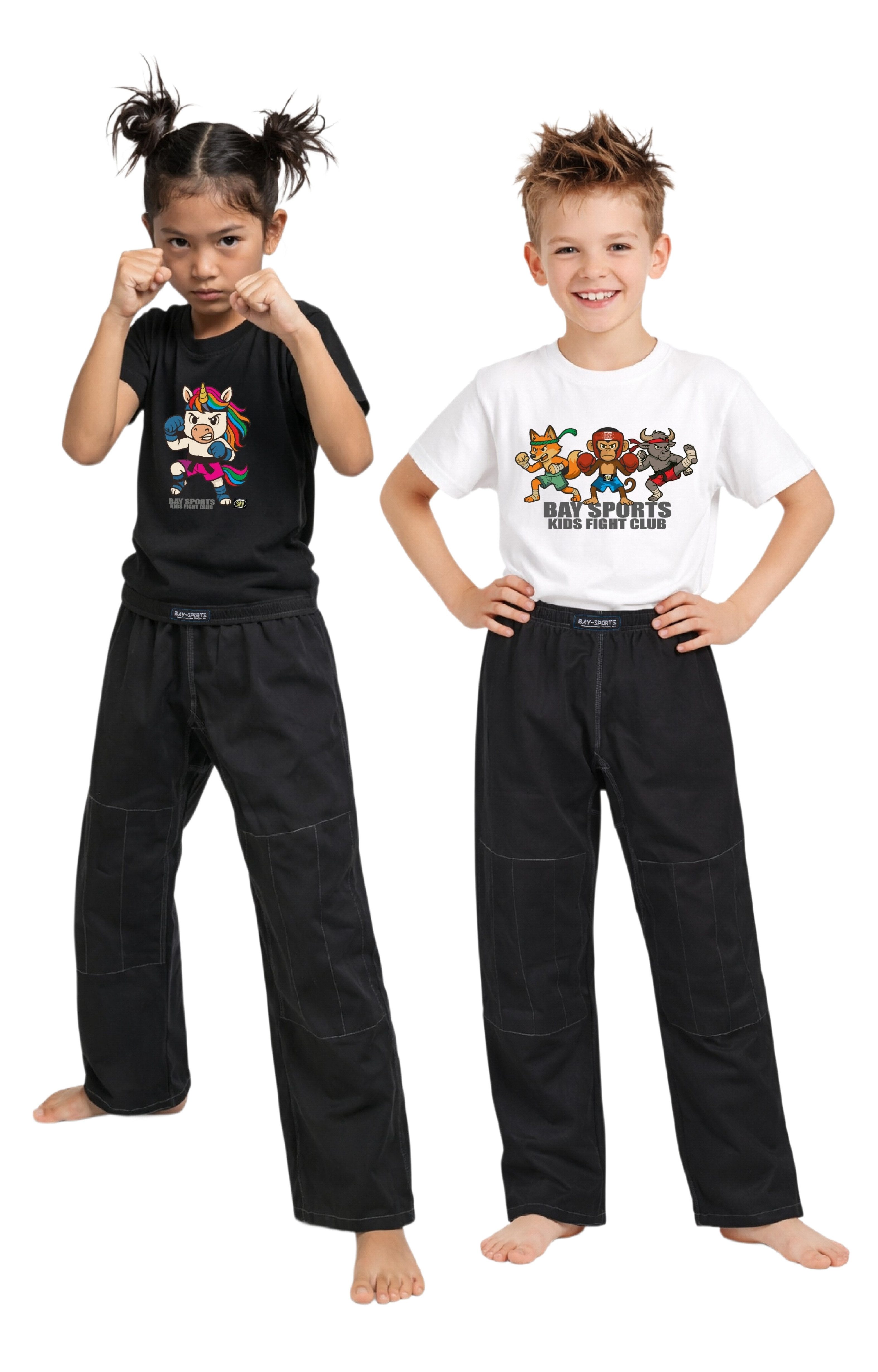 BAY-Sports Sporthose Kampfsporthose DEFENCE SV Karate Krav Maga Judo BJJ SV Ju Jutsu 100 % Baumwolle, verstärkter Kniebereich, 12 Unzen, schwere Qualität