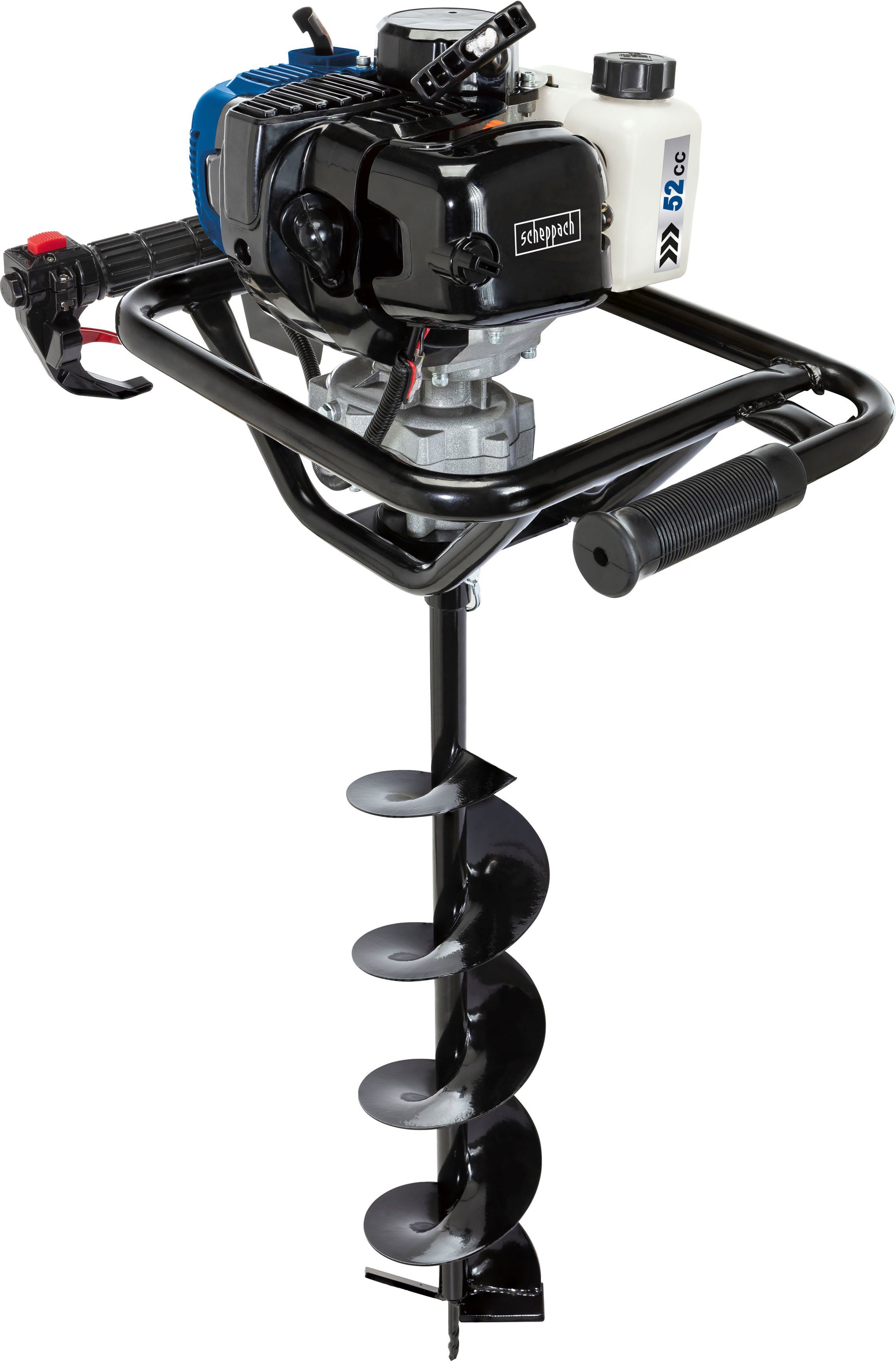 Scheppach Земляные буры EB2000, 1,4 kW, max. 370 U/min, 1450W/52cm³, inkl. 3 Bohrern mit Ø 100, 150 und 200mm