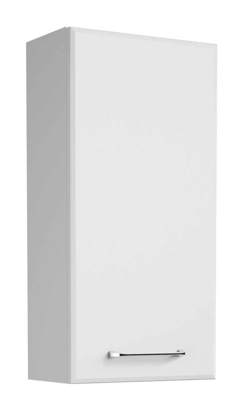 PELIPAL Hängeschrank FILO, Weiß glänzend, Weiß Hochglanz, 2 Glasböden, 1 Tür mit Soft-Close-Funktion, B 35 x H 70 x T 20 cm, Badmöbel