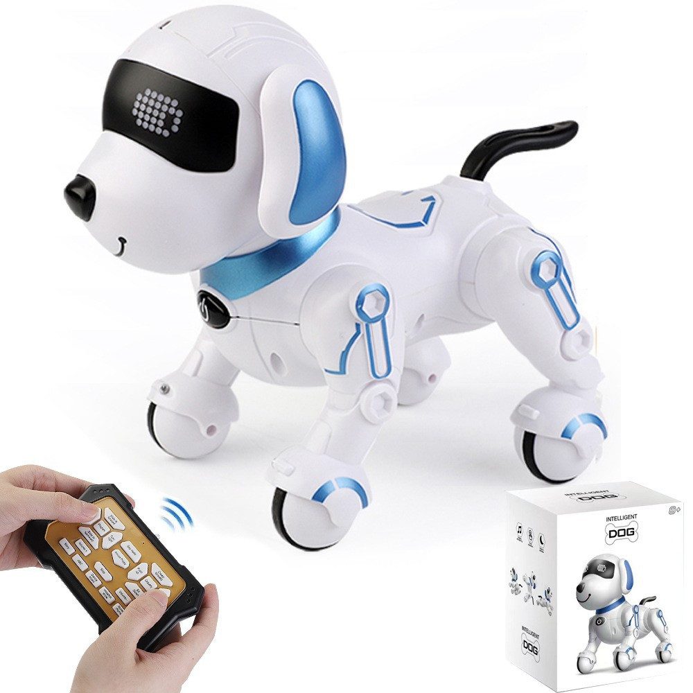 KINSI RC-Roboter Intelligenter Roboterhund für Kinder,Lernspielzeug Trick-Hund, mit Programmierung, Vorlesegeschichten,Lieder,Tierimitation