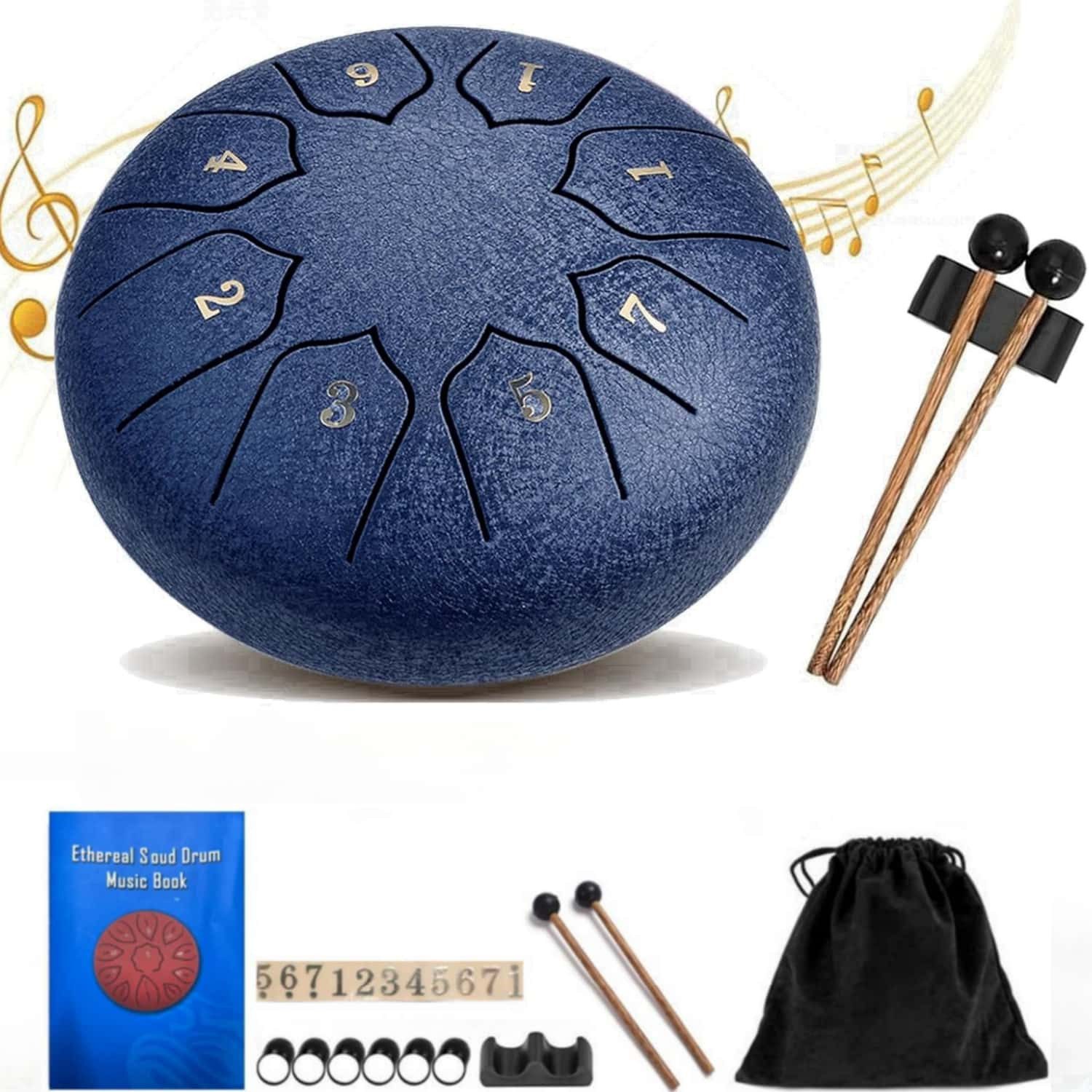 Steel Tongue Drum 6 Zoll 8 Töne Handpans Stahlzungentrommel Schlagzeug Instrument