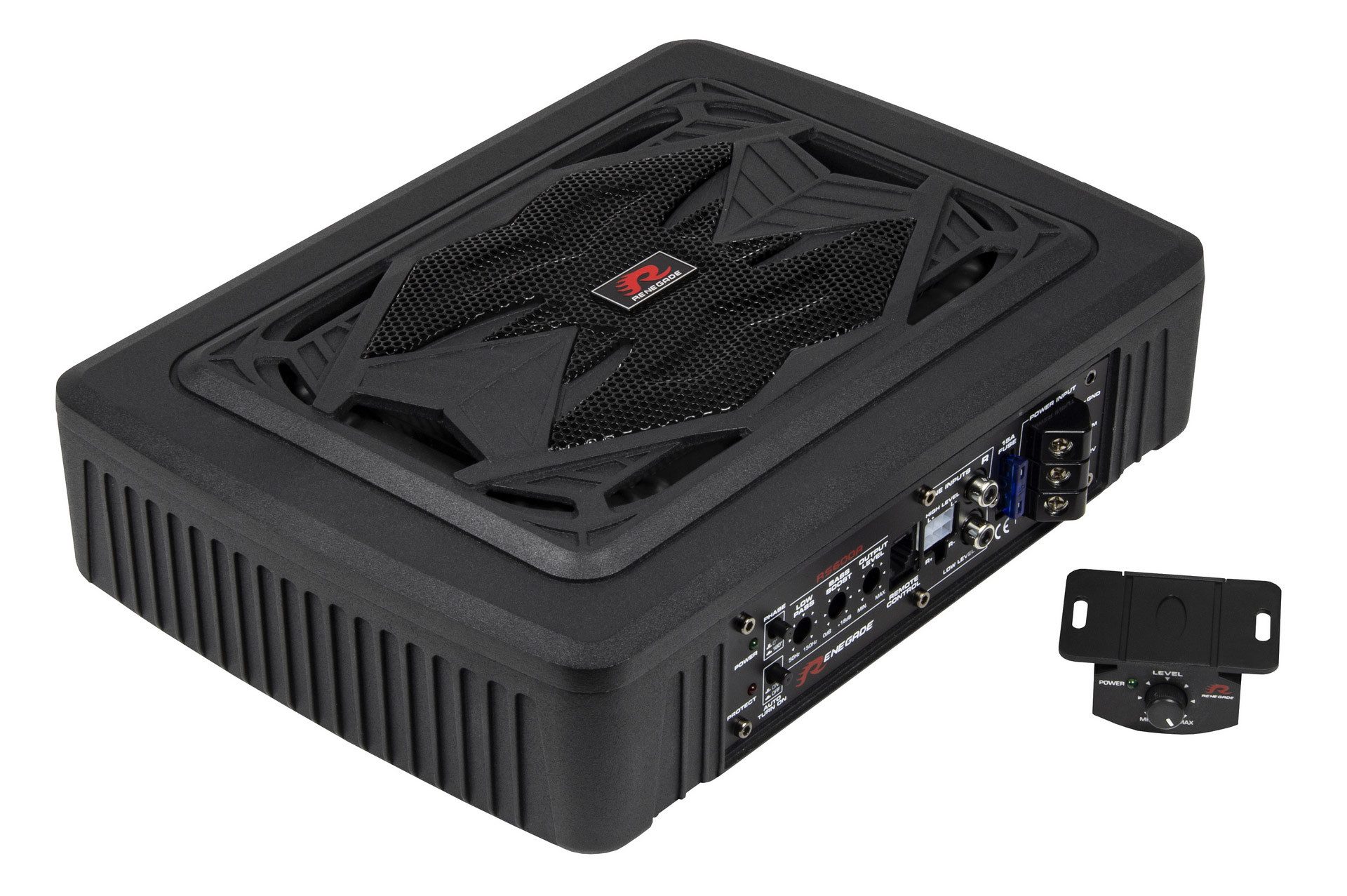 Renegade RS600A 14x​20 cm (6 x 8) ​Aktiver Subwoofer Untersitzmontage 250 Watt Auto-Subwoofer (125 W, max.: W 6x8 Zoll cm)