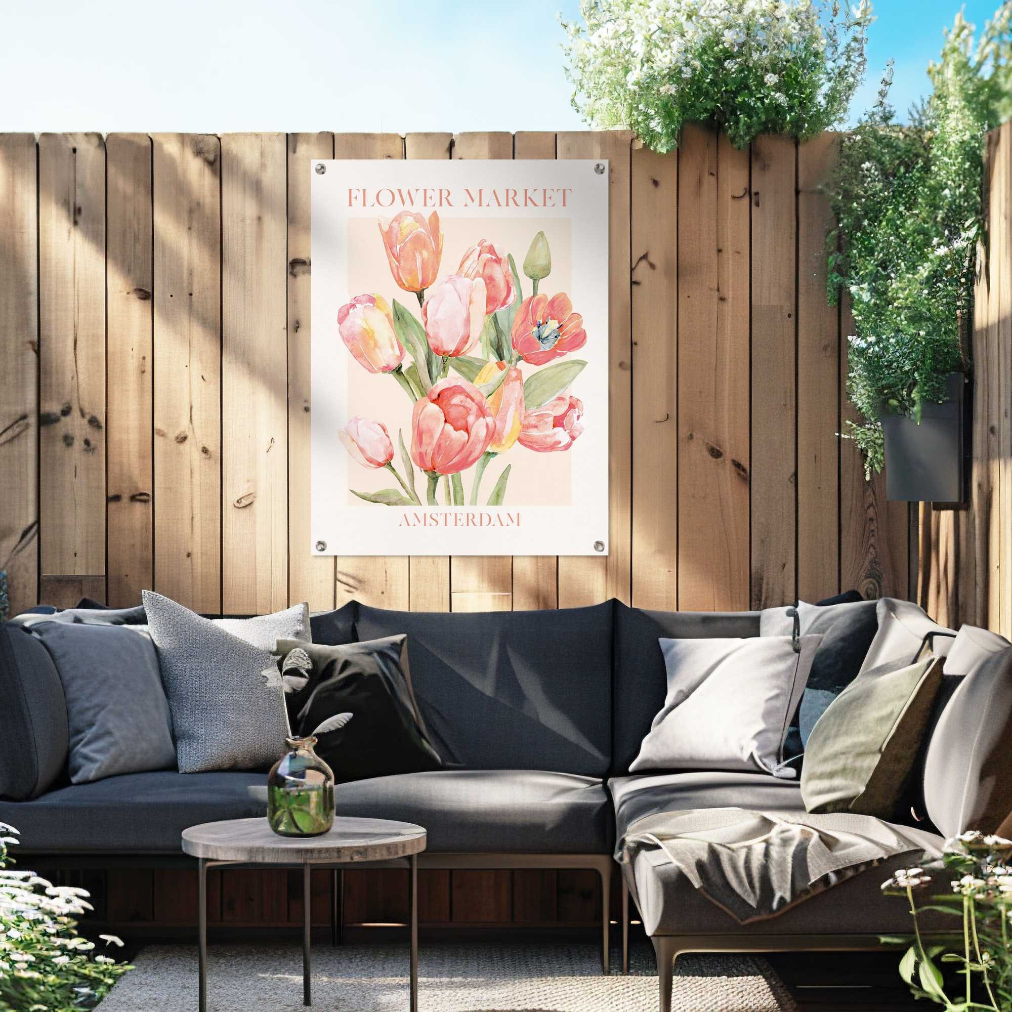 Reinders! Poster Tulips From Amsterdam, Garten - Rot - Leinwand - Blumen und Pflanzen - 60x80 cm