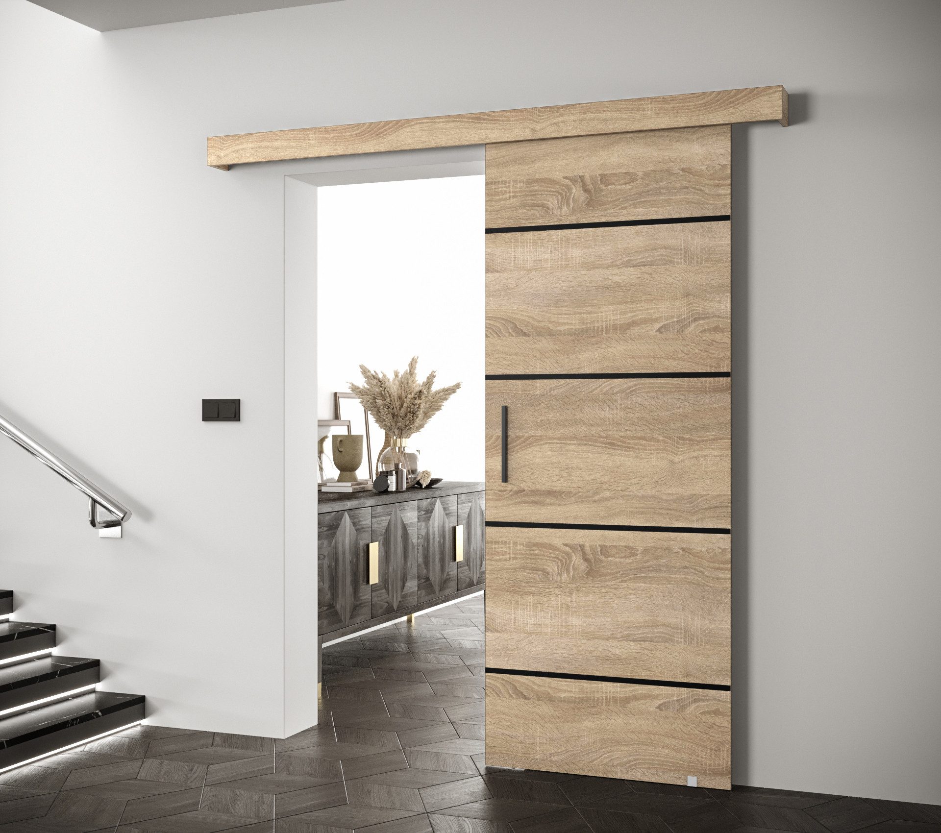 MOEBLO Schiebetür AGRA IV (mit/ohne Soft-Close-System, Tür universell Links günstig online kaufen