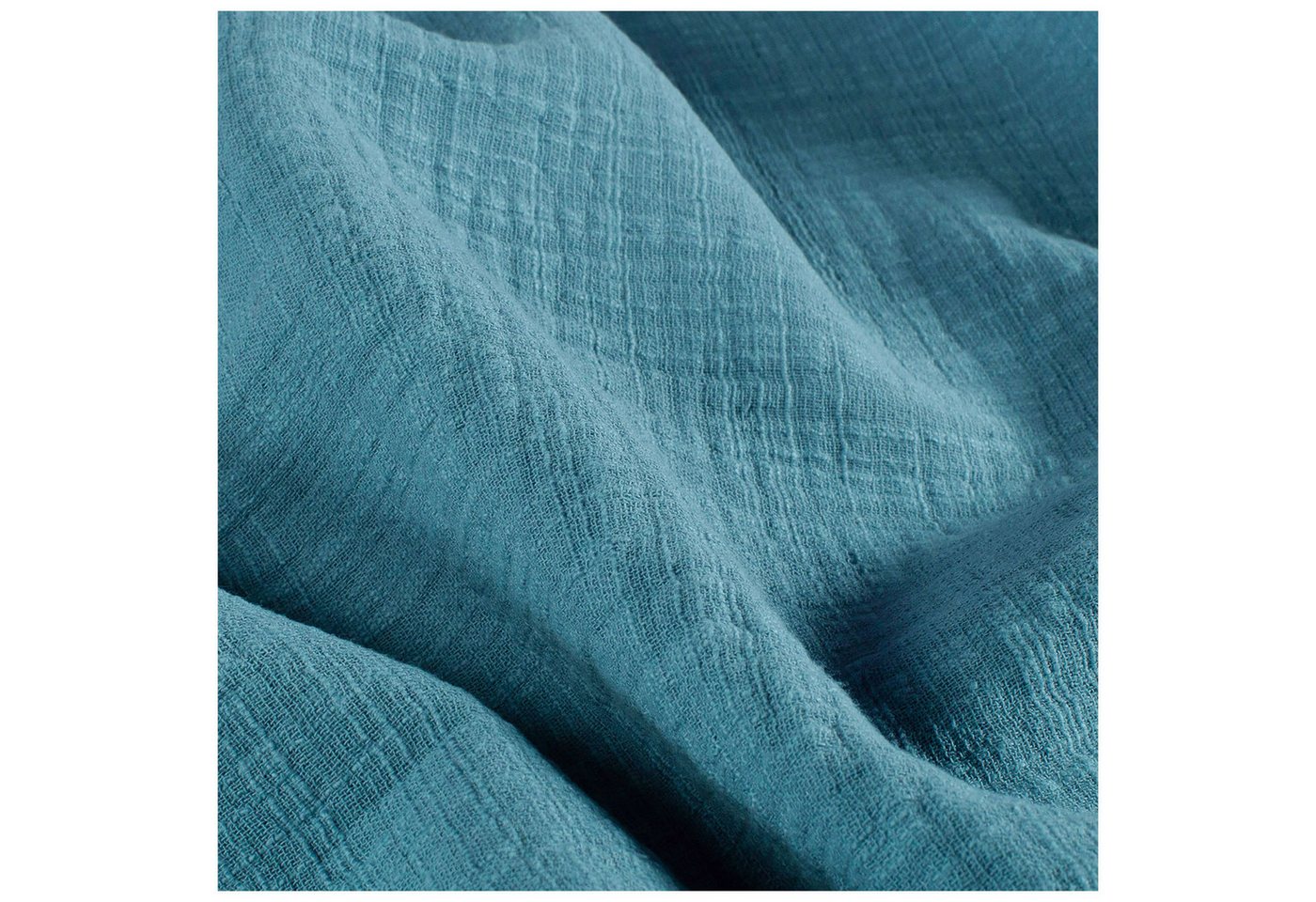Thumbnail - maDDma Stoff Musselin Slub Double Gauze ab 1m x 1,30m unifarben Baumwollstoff, jeans