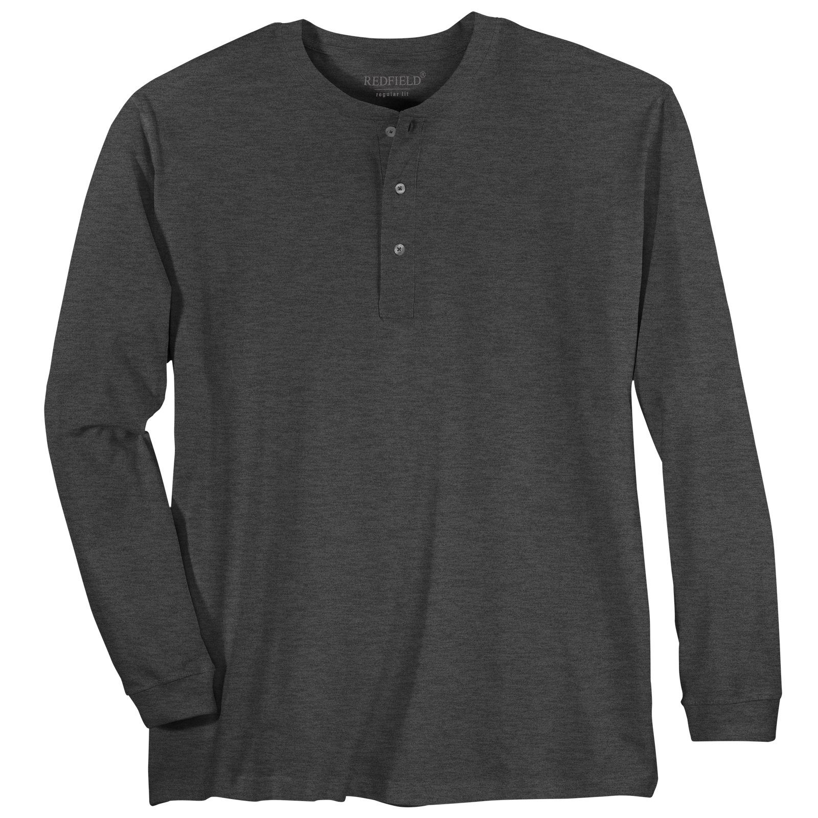 redfield Langarmshirt Übergrößen Serafino Langarmshirt anthrazit melange | Basic-Shirts