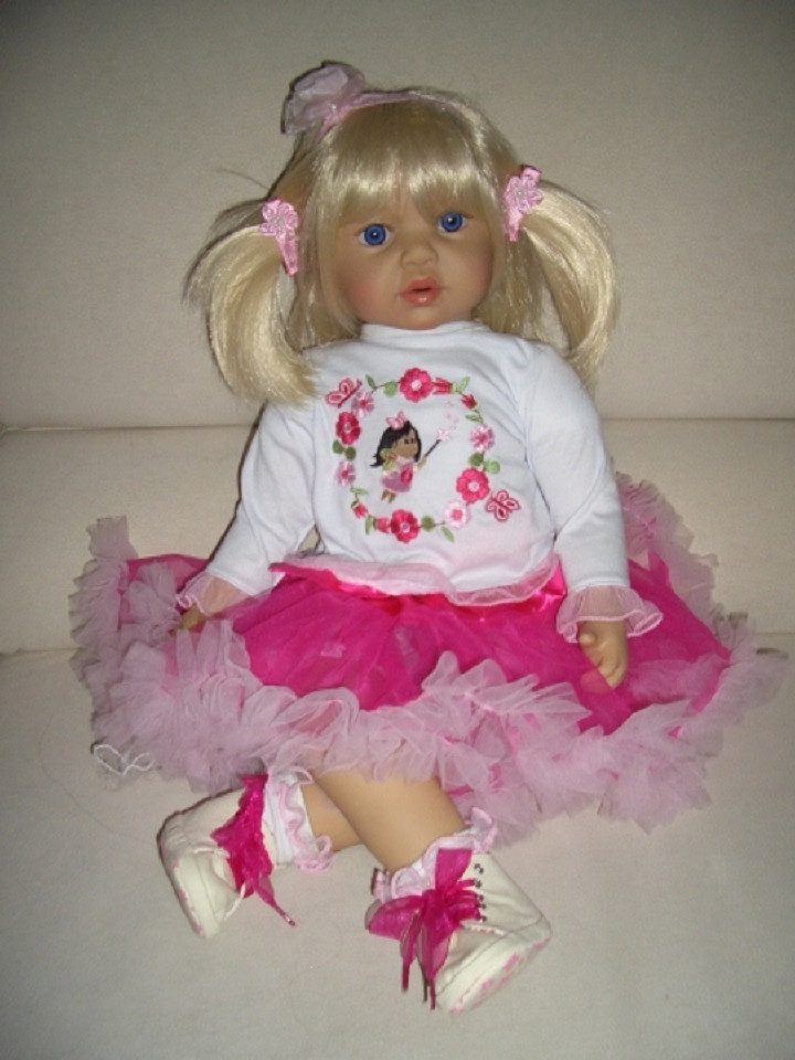 Babypuppe Daina von Doris Stannat - blonde Haare, blaue Augen