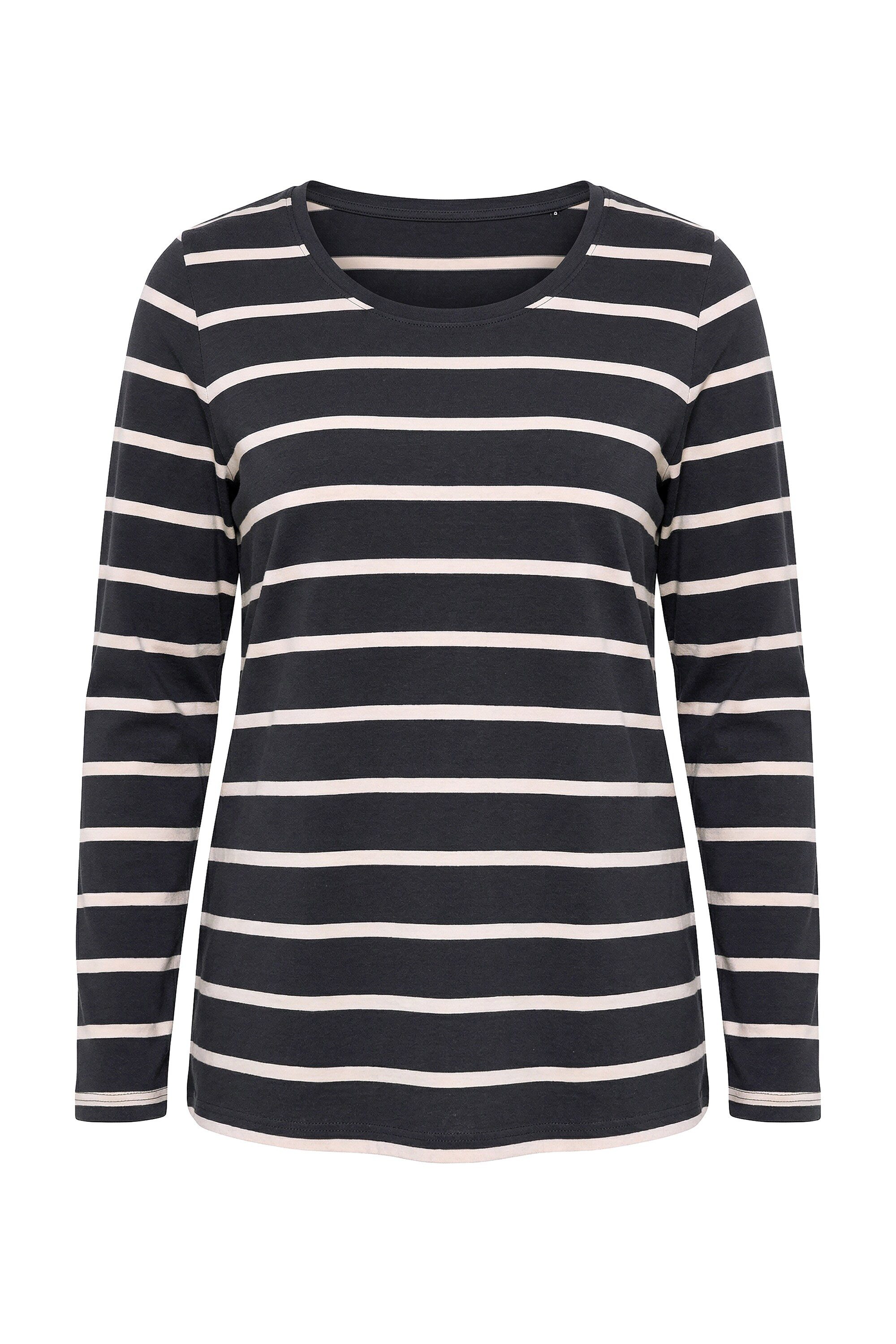 Ulla Popken T-Shirt Shirt Ringel Classic Rundhals Langarm – Bild 2 von 4