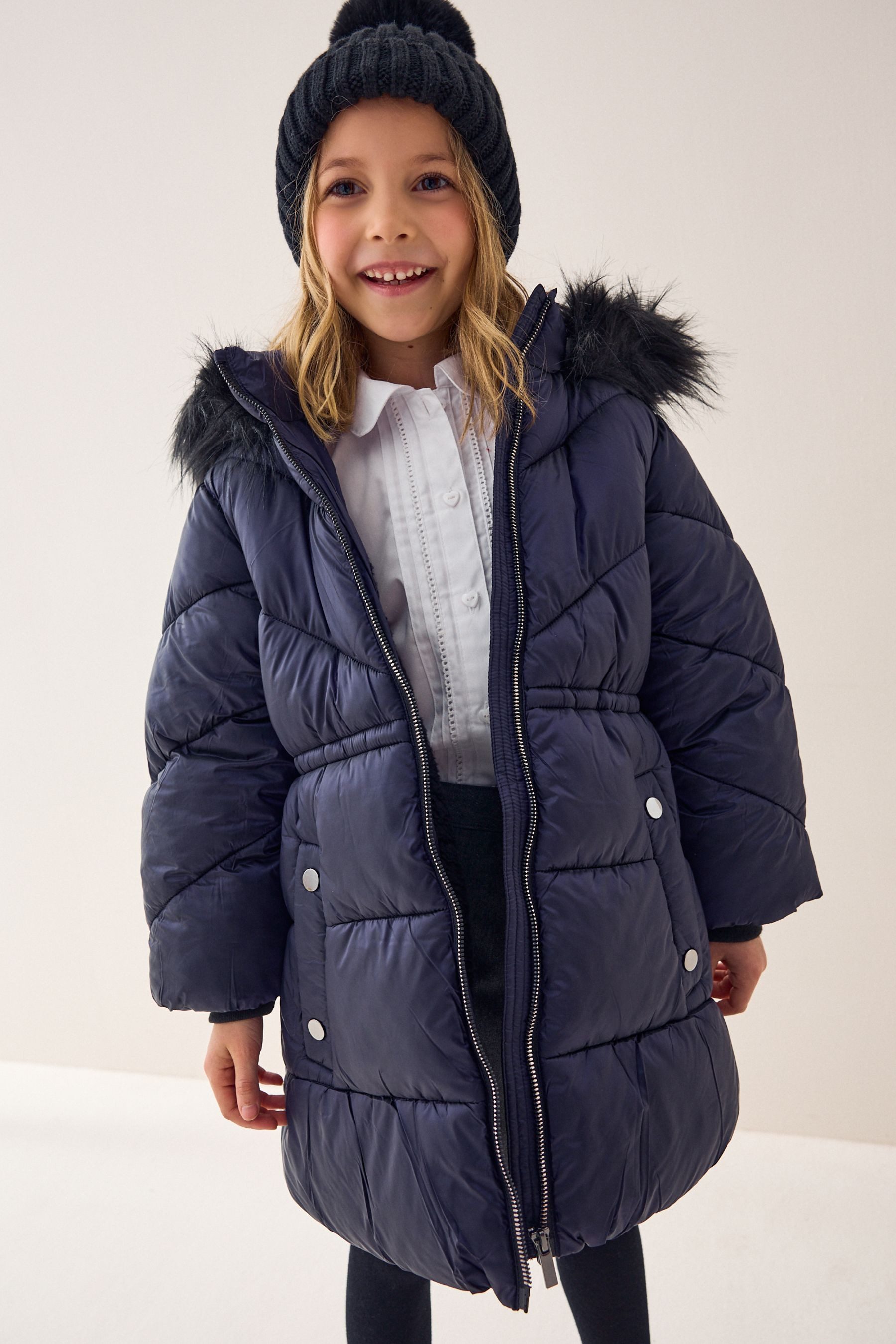 Next Steppmantel Wasserabweisende Steppjacke mit Kunstfellbesatz (1-tlg)