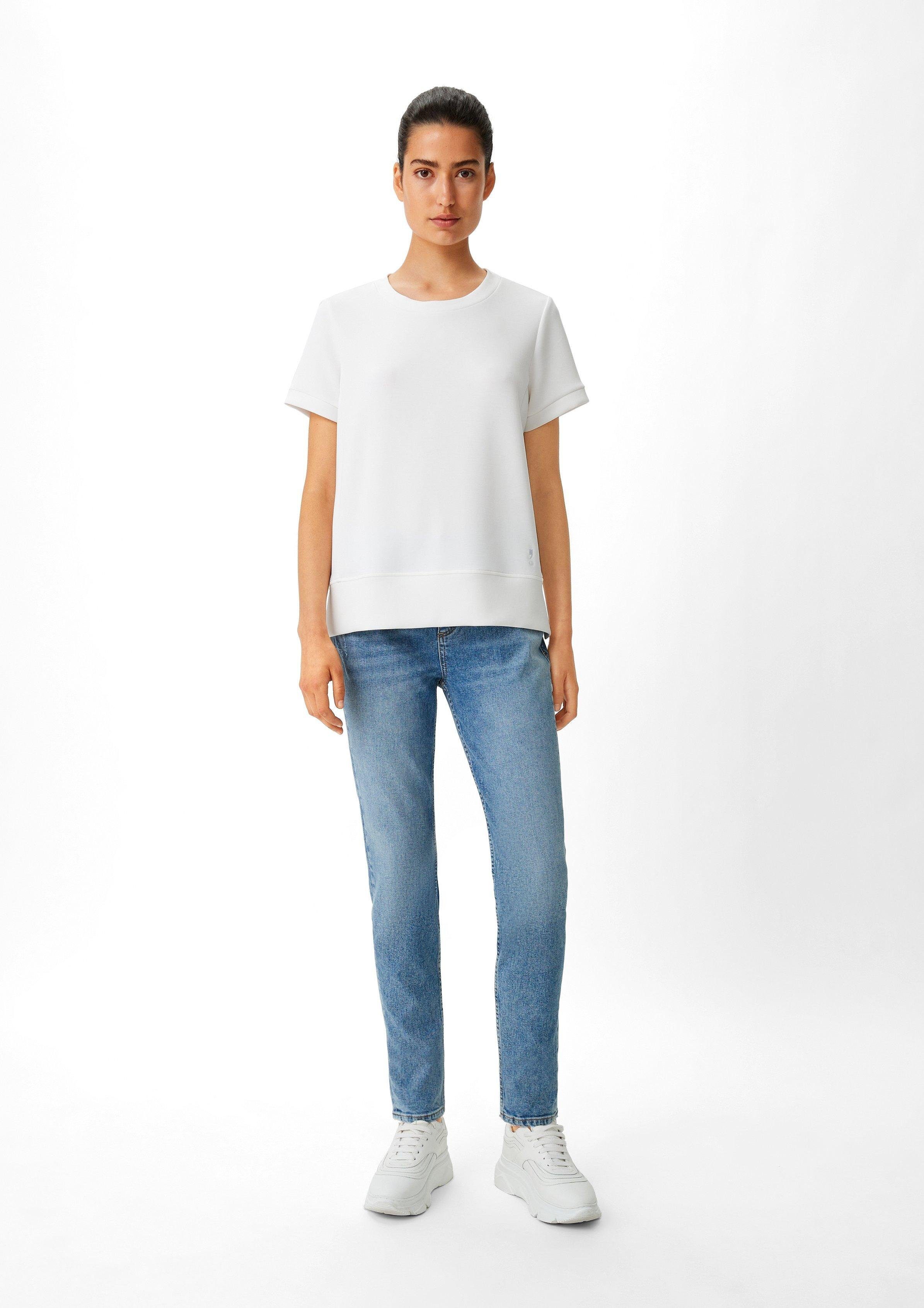 Waschung, Baumwollstretch casual Skinny: comma Jeans aus Leder-Patch 5-Pocket-Jeans identity Kontrast-Details,