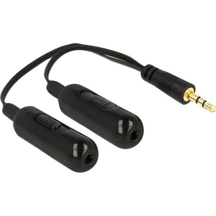 Delock Audiokabel 3 5mm (Stecker) > 2x 3 5mm (Buchse) Tablet-Kabel