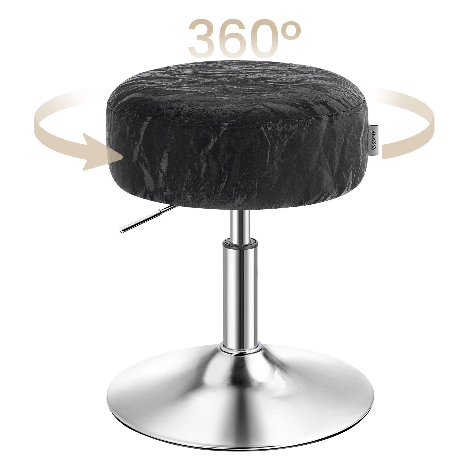 VASAGLE Barhocker Schminkhocker, Drehhocker, für Schlafzimmer (1 St), Schminkstuhl, Sitzhocker 360° drehbar, PU, dicke Polsterung