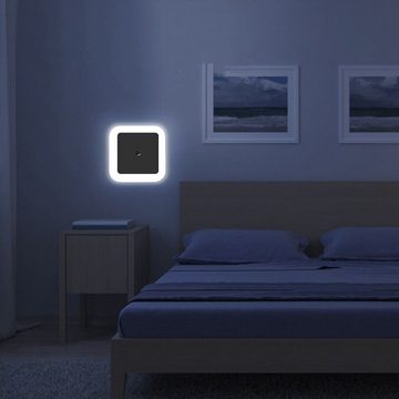 iscooter Nachtlicht Sensor Nacht Licht Dämmerungssensor Saving LED Treppen-Leuchte, LED fest integriert, Kaltweiß, LED Nachtlicht, Steckdosenlicht, PIR Sensorleuchte, für Flur Treppe