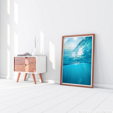 Sinus Art Poster Künstlerische Fotografie 60x90cm Poster Strahlend blaue Meereswelle