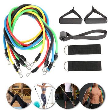 Daskoo Gymnastikbänder Resistance Bands 11 Stück Fitnessband bis zu 100 LBs, mit Griffen, für Fitness, Kraft