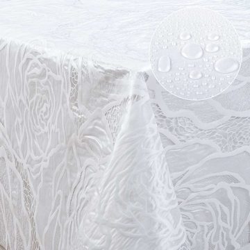 laro Tischdecke Wachstuch-Tischdecken Abwaschbar Vinyl Weiß rechteckig