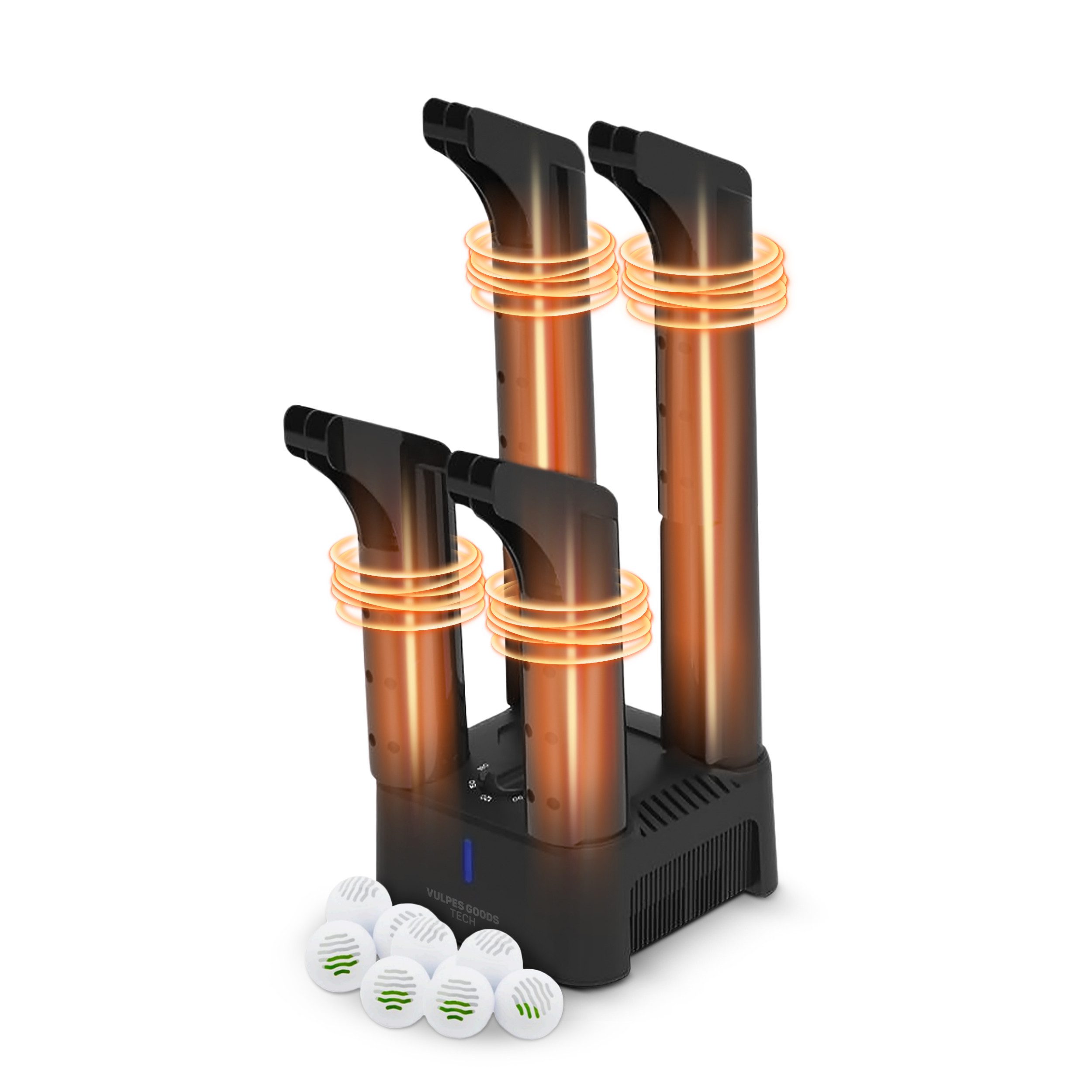 Vulpes Goods Schuhtrockner Vier Trockenarme mit Timer PRO MAX, 200,00 W, 4 Trockenarme, Timer 30–180 Minuten