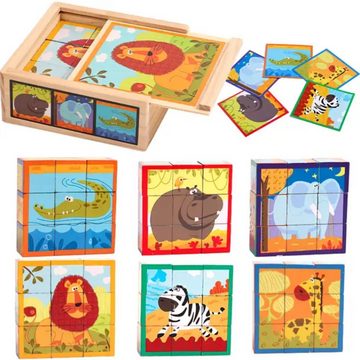 Little Lorien Würfelpuzzle Würfelpuzzle Holzspielzeug Puzzleteile Lernspielzeug mit Holz Box, 9 Puzzleteile, Material: Holz