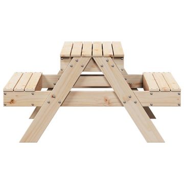 vidaXL Gartentisch Picknicktisch mit Sandkasten für Kinder Massivholz Kiefer (1-St)