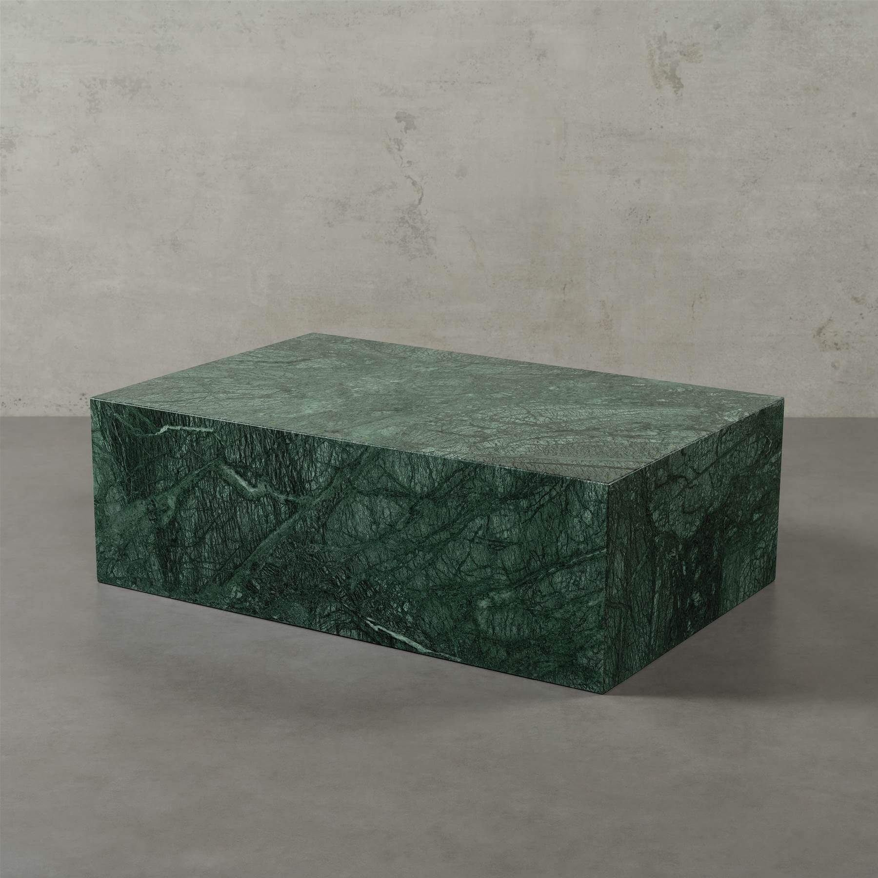 MAGNA Atelier Couchtisch ASPEN mit ECHTEM MARMOR, Wohnzimmer Tisch eckig, Naturstein, 90x60x30cm Verde Guatemala