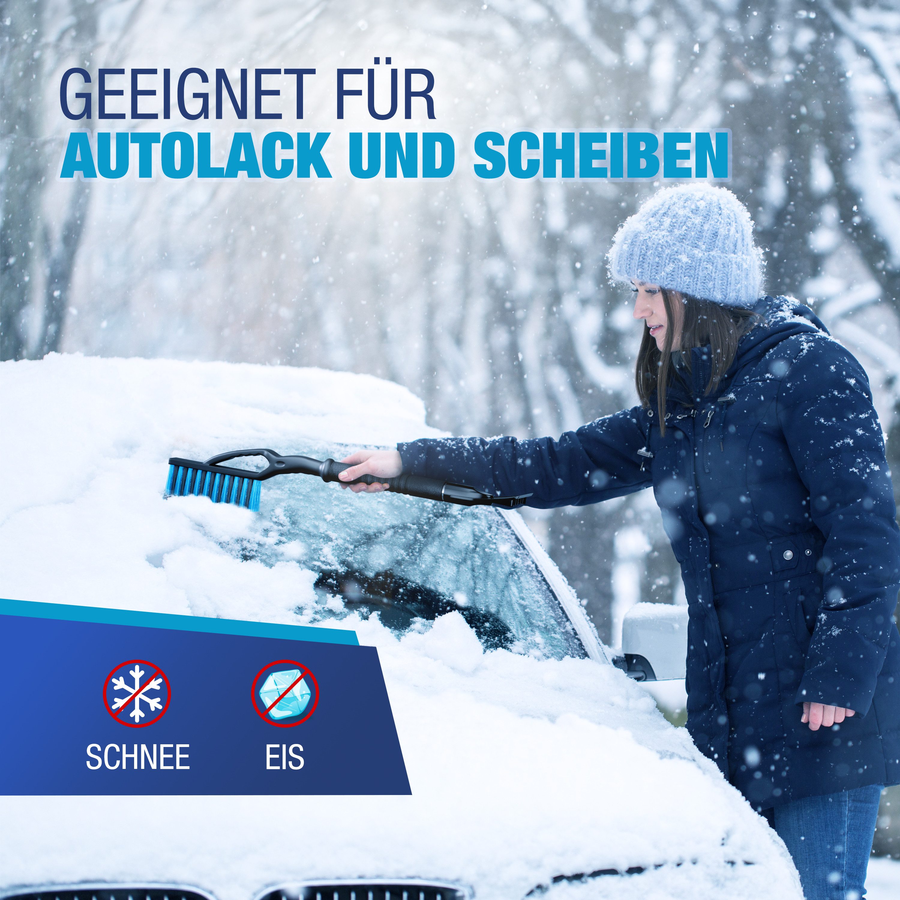NTG Nutzfahrzeug Technik GmbH Ice Scraper Snow Brush - XXL Ice Scraper 65 cm long Multifunctional Winter Helper: Perfect for Vehicle Care