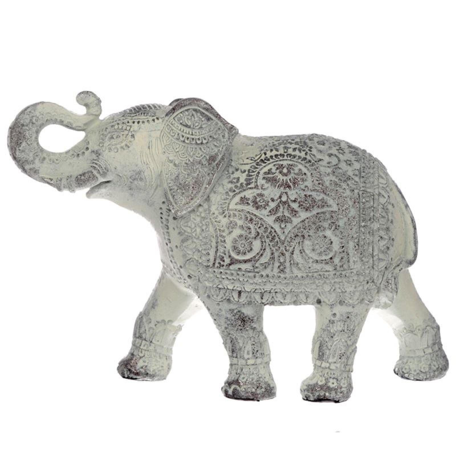 Puckator Weiße Figur MittelgroßerThai Bestrichene Elefant Dekofigur