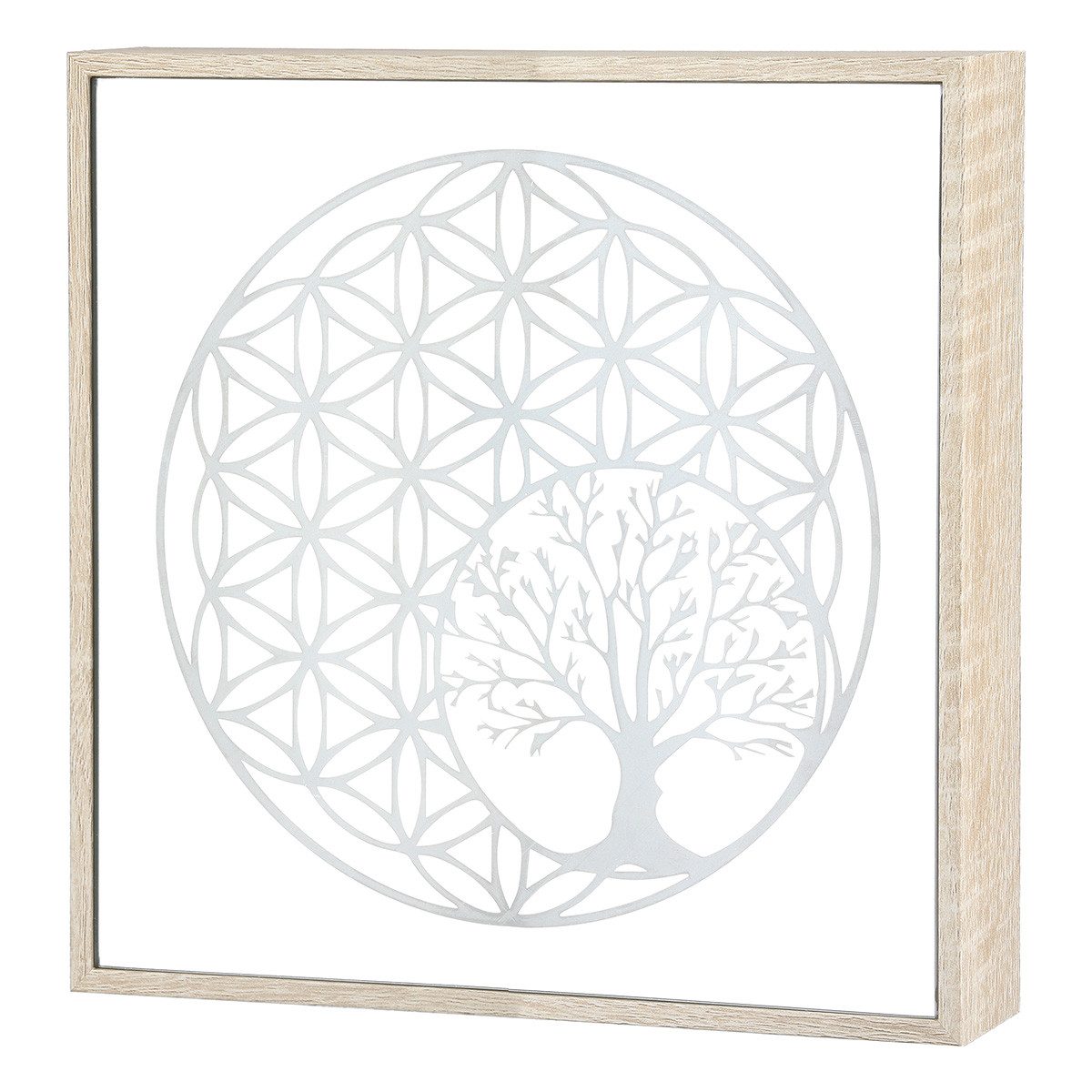 GILDE Wanddekoobjekt LED-Spiegelbild Golden Tree mit Lebensbaum und Blume d günstig online kaufen